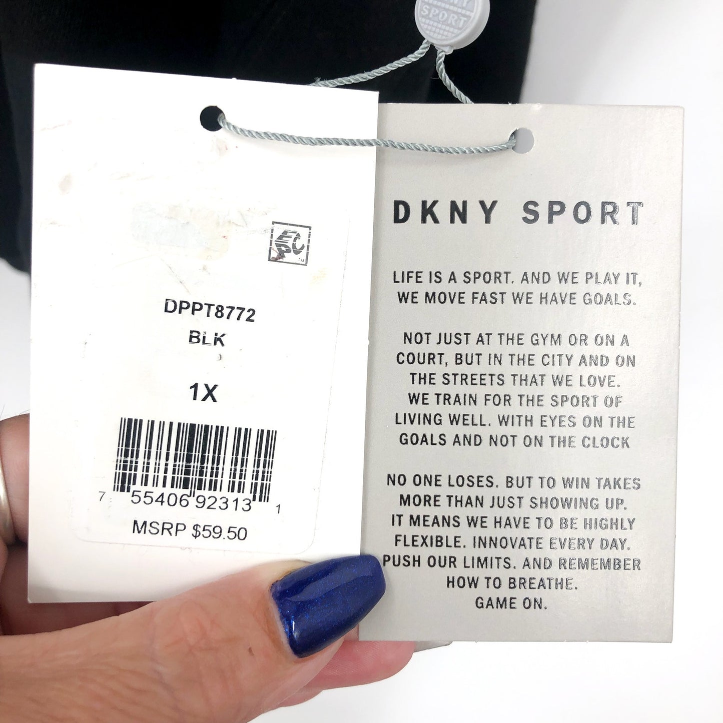 DKNY SPORT Women's Embossed Logo Sweatshirt Black 1X