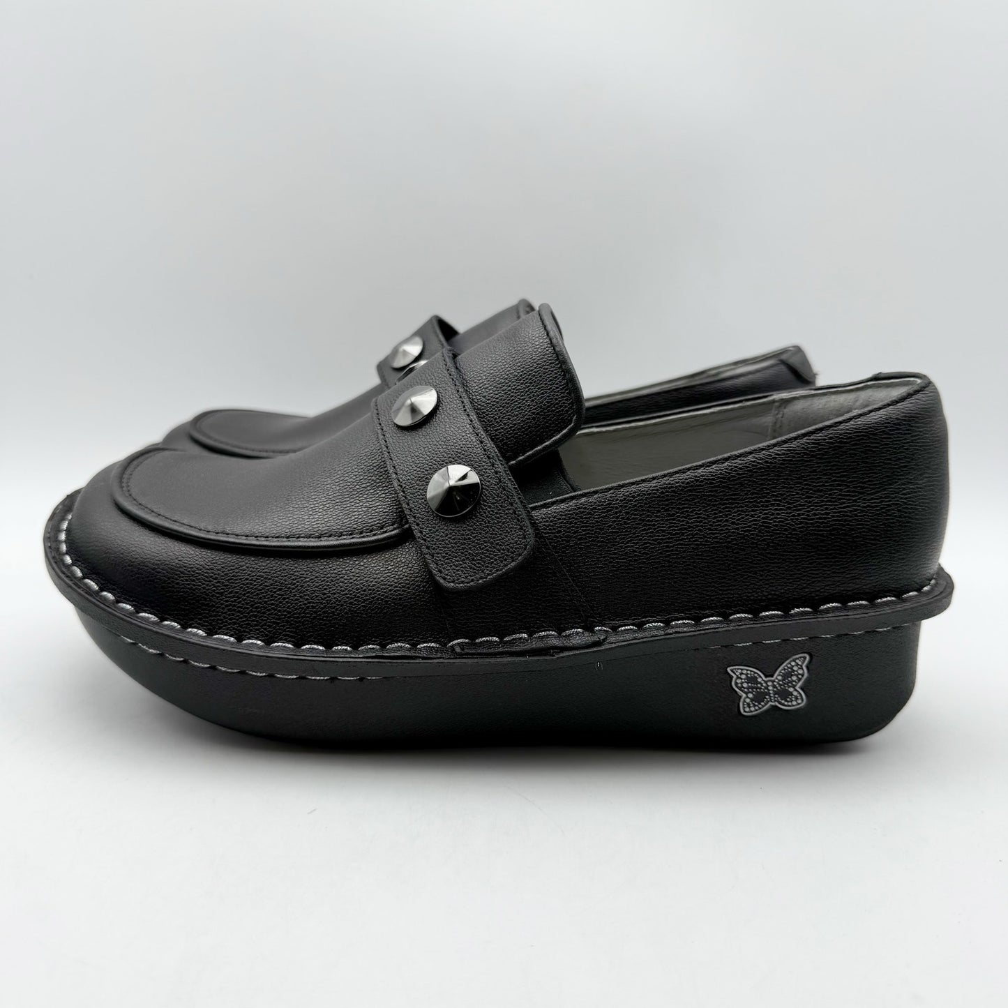 Alegria Womens Ericka Slip On Shoes EU 38 US 8-8.5 Black Leather NIB