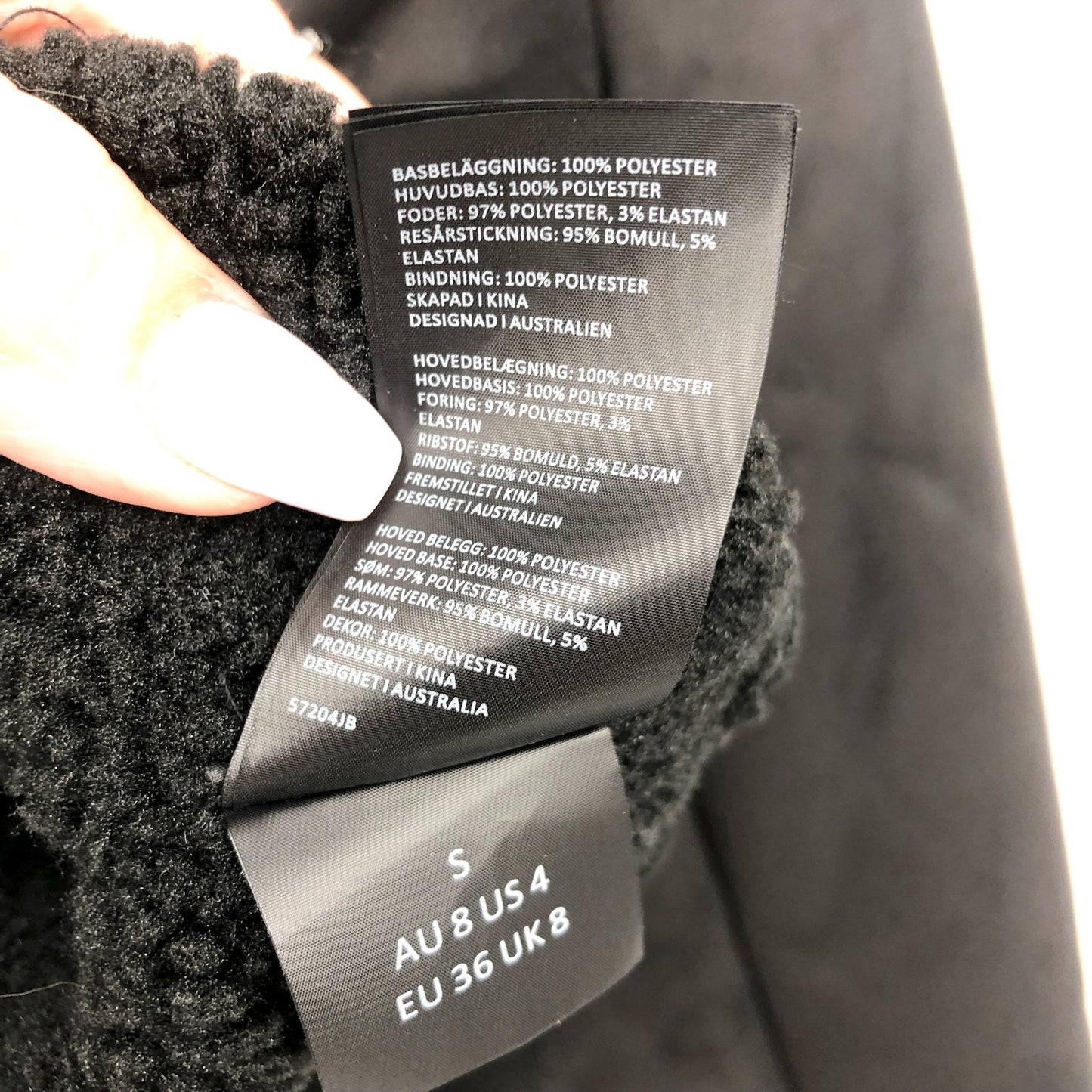 BARDOT Women's Shearling Bomber Jacket Small US 4 Black Faux Suede Cropped NWT