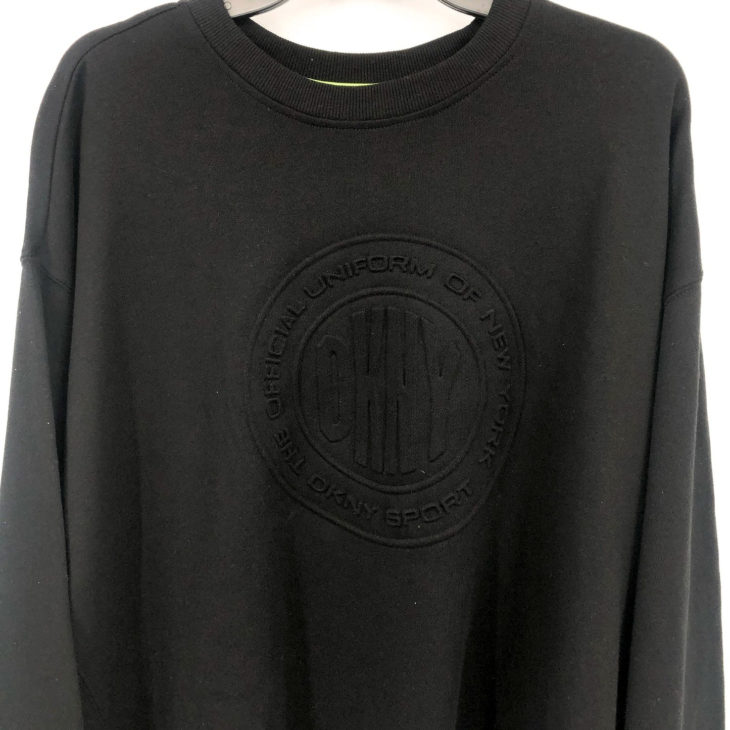 DKNY SPORT Women's Embossed Logo Sweatshirt Black 1X