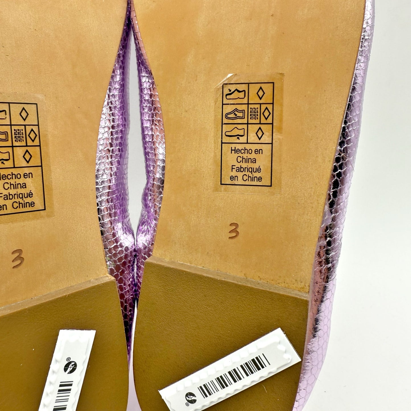 Sam Edelman Kids Felicia Ballet Flats US 3 M EU 35 Lilac Metallic Leather NIB