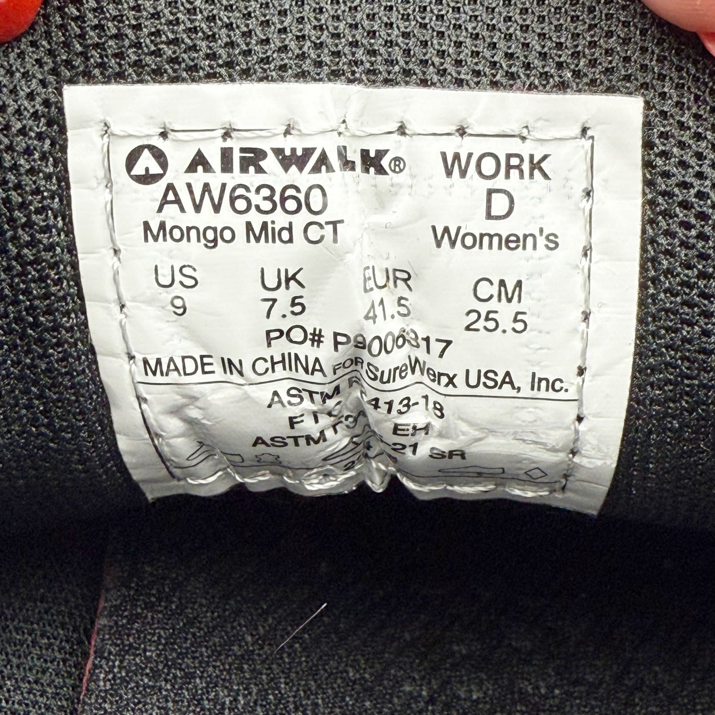 Airwalk Womens Mongo Mid CT Work Sneakers US 9 D EU 41.5 Black ST EH NIB