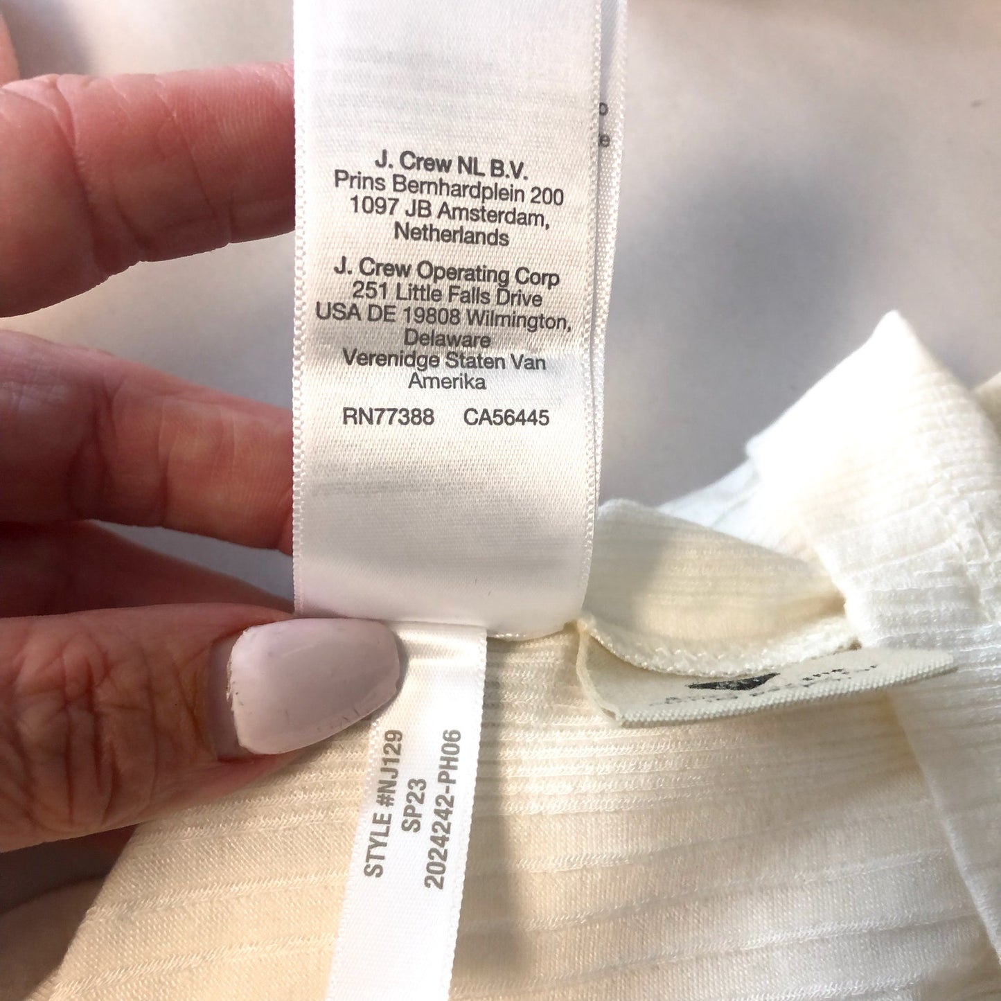 MADEWELL Women's Variegated Rib Crop Tank Small White Lighthouse NWT