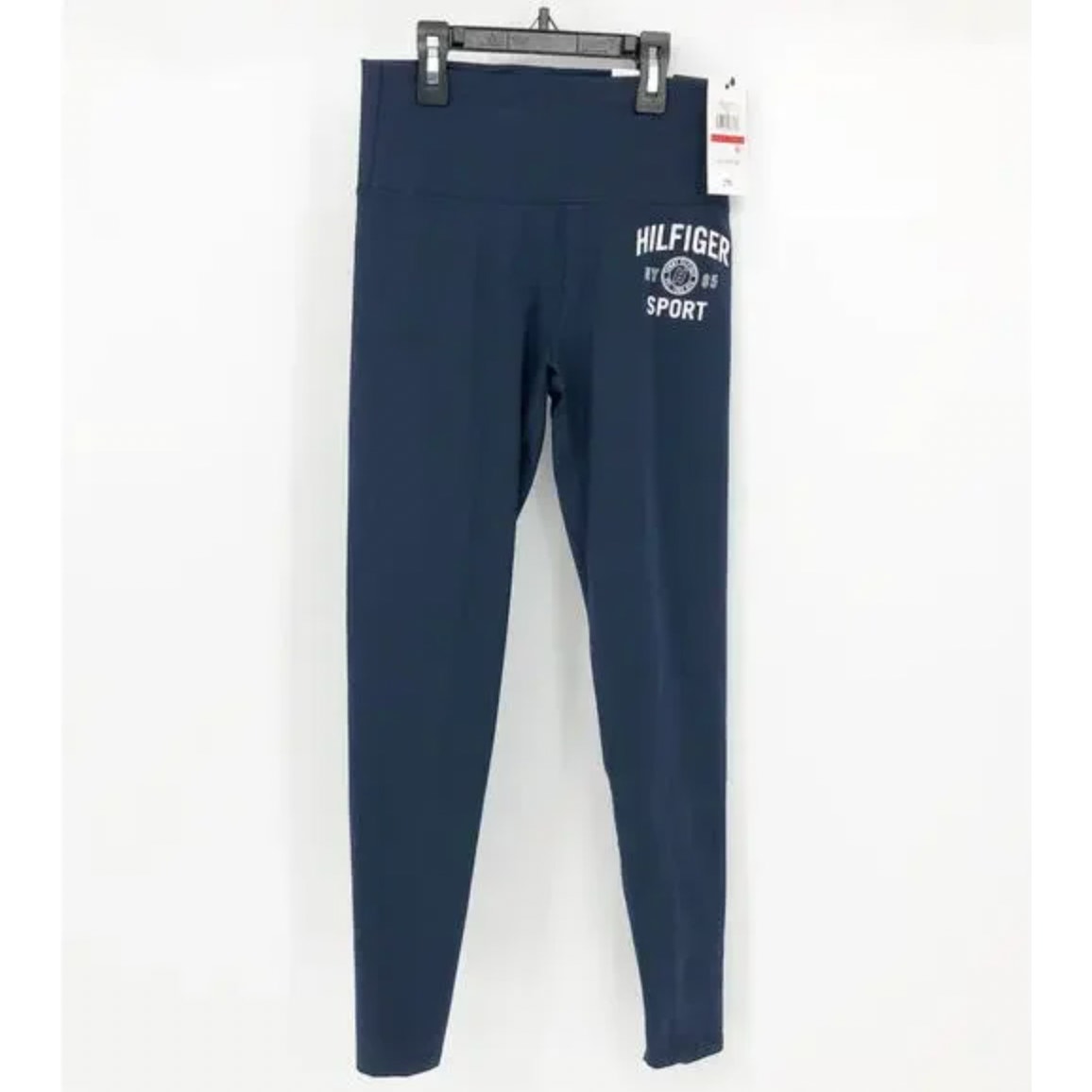 TOMMY HILFIGER SPORT Womens Athletic Leggings Navy Blue SMALL