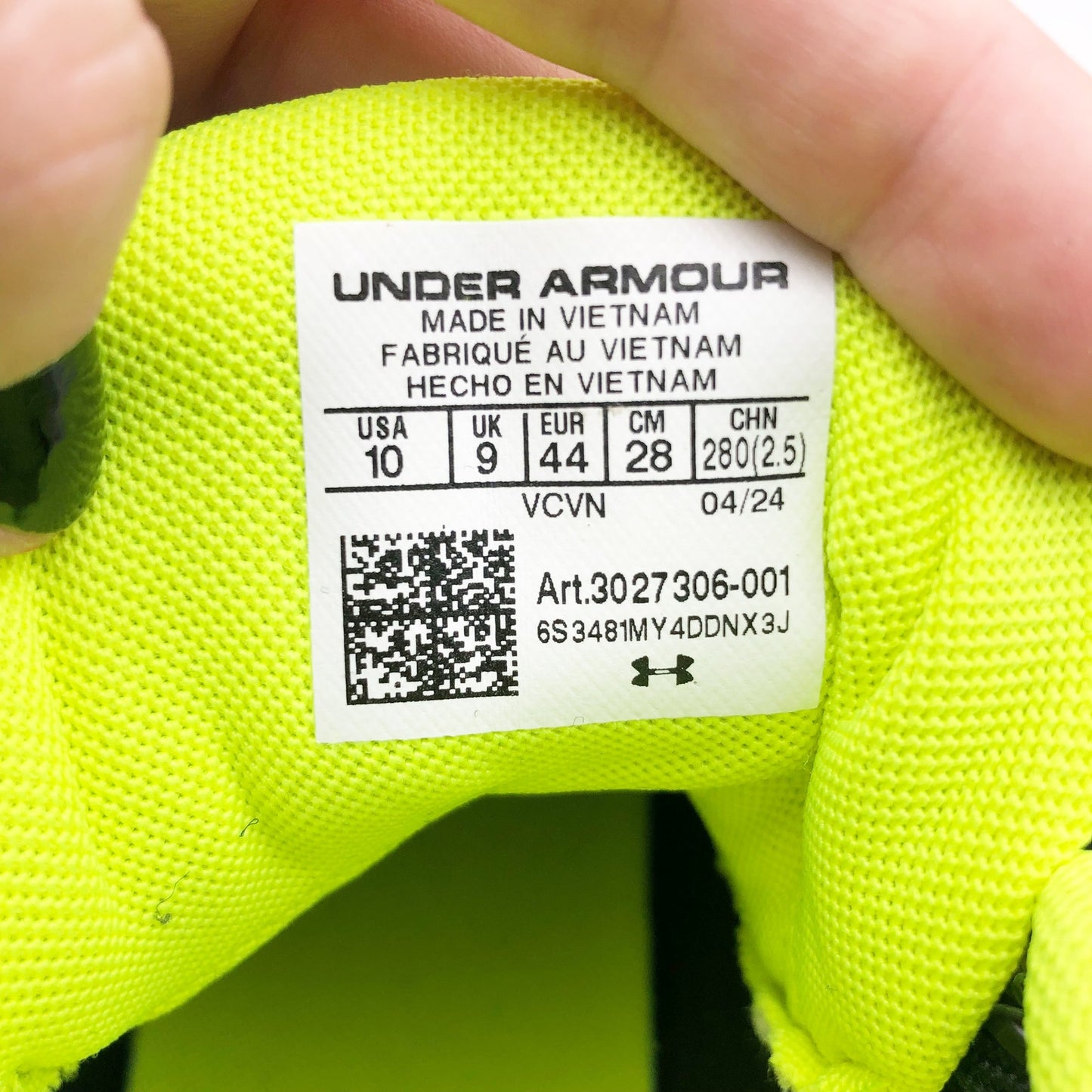 Under Armour Men's Highlight Hammer MC 2.0 Cleats Size 10 Black White Green NWOB