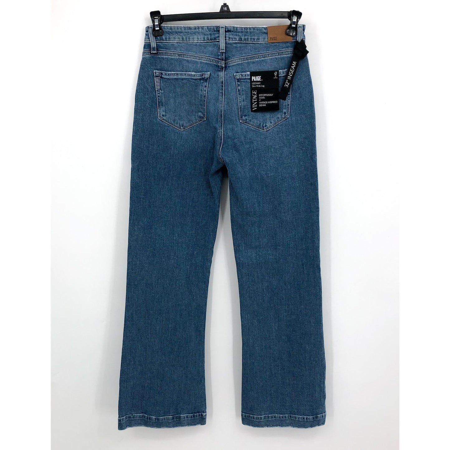 PAIGE Women's Leenah Wide Leg Jeans Size 28 US 6 Blue Soulful High Rise Slim NWT