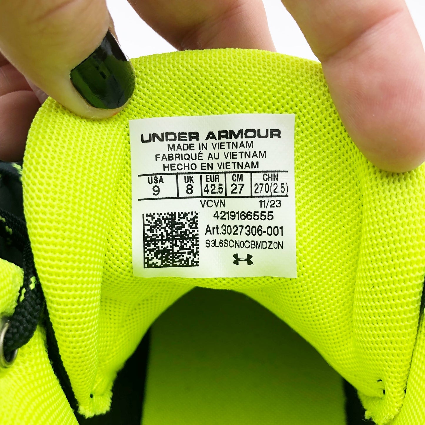 Under Armour Men's Highlight Hammer MC 2.0 Cleats Size 9 Black White Green NWOB