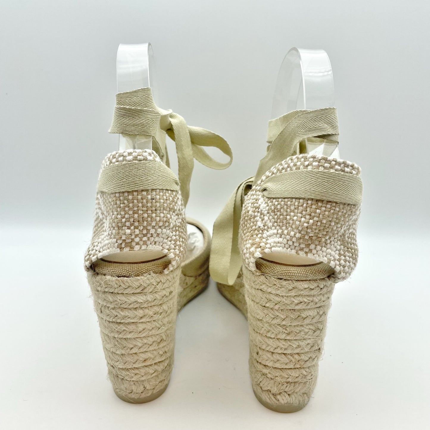 CASTANER Womens Carina 80 Wedge Sandal US 7.5 EU 38 Tan Leather Lining NIB