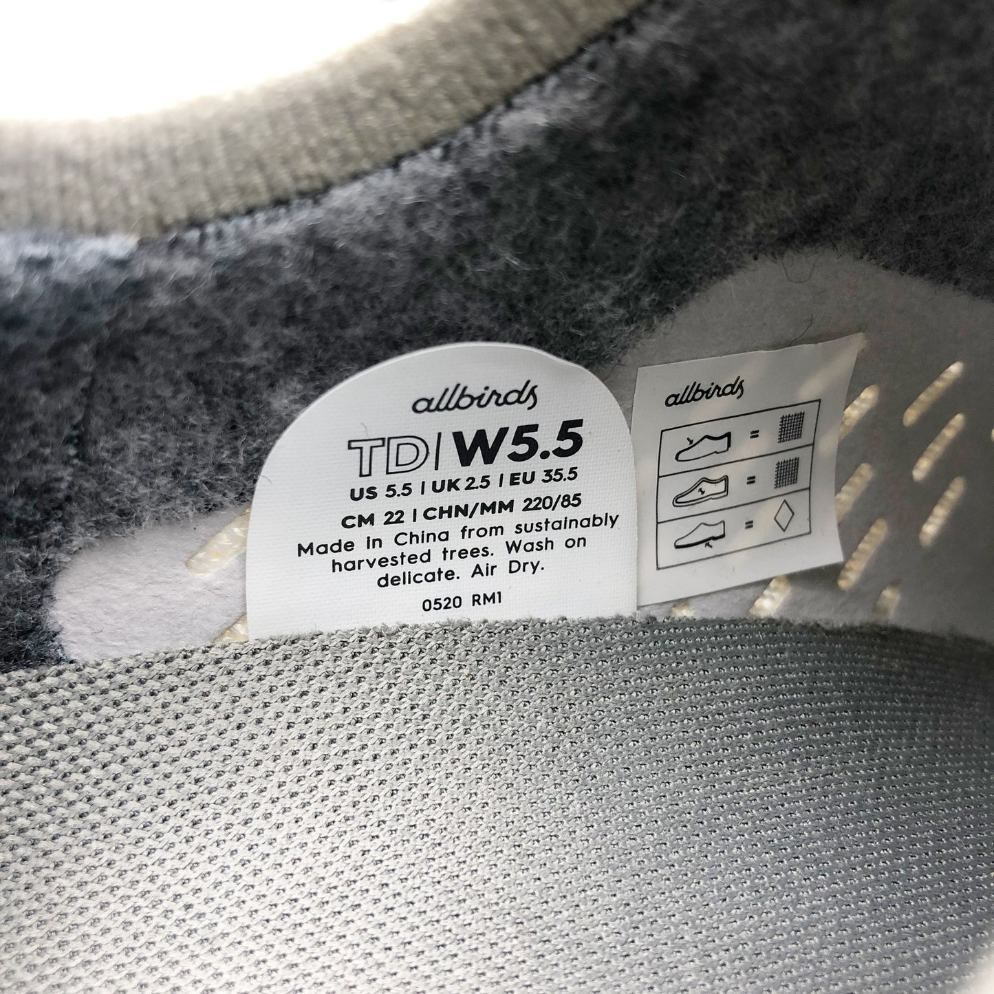 AllBirds Women Tree Dasher 1 Sneaker Size 5.5 Seek Beige NWB