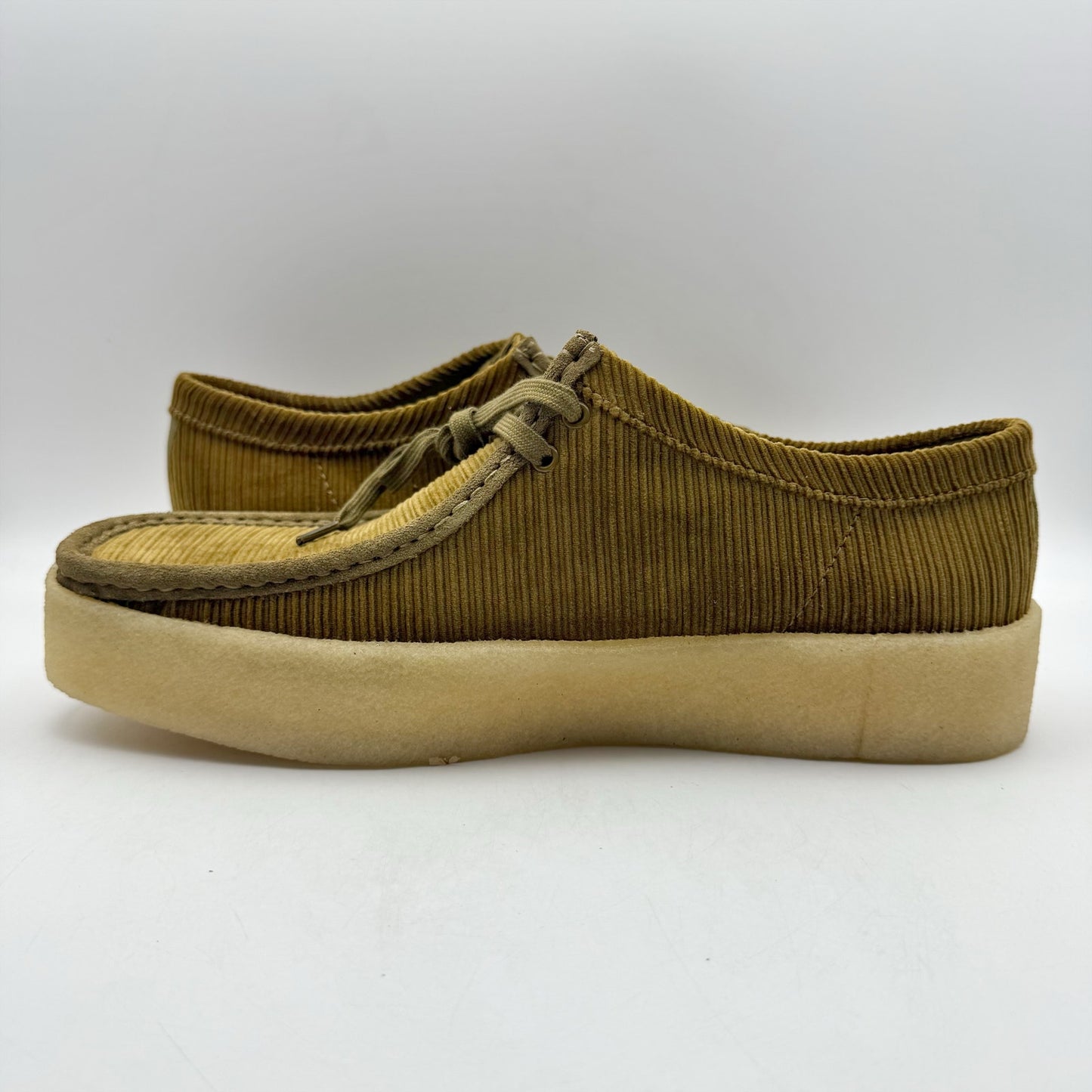 Clarks Mens Wallabee Cup Moccasin Loafers US 13 M Tan Corduroy Nubuck NIB
