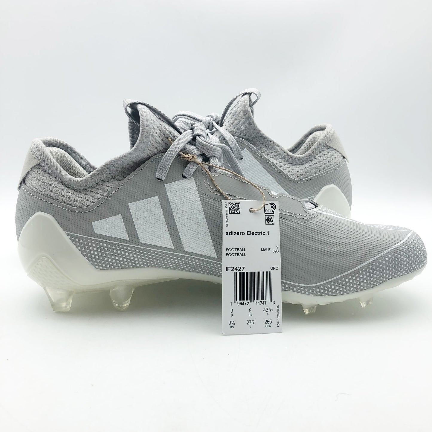 Adidas Mens Adizero Electric 1 Football Cleats Grey White Size 8