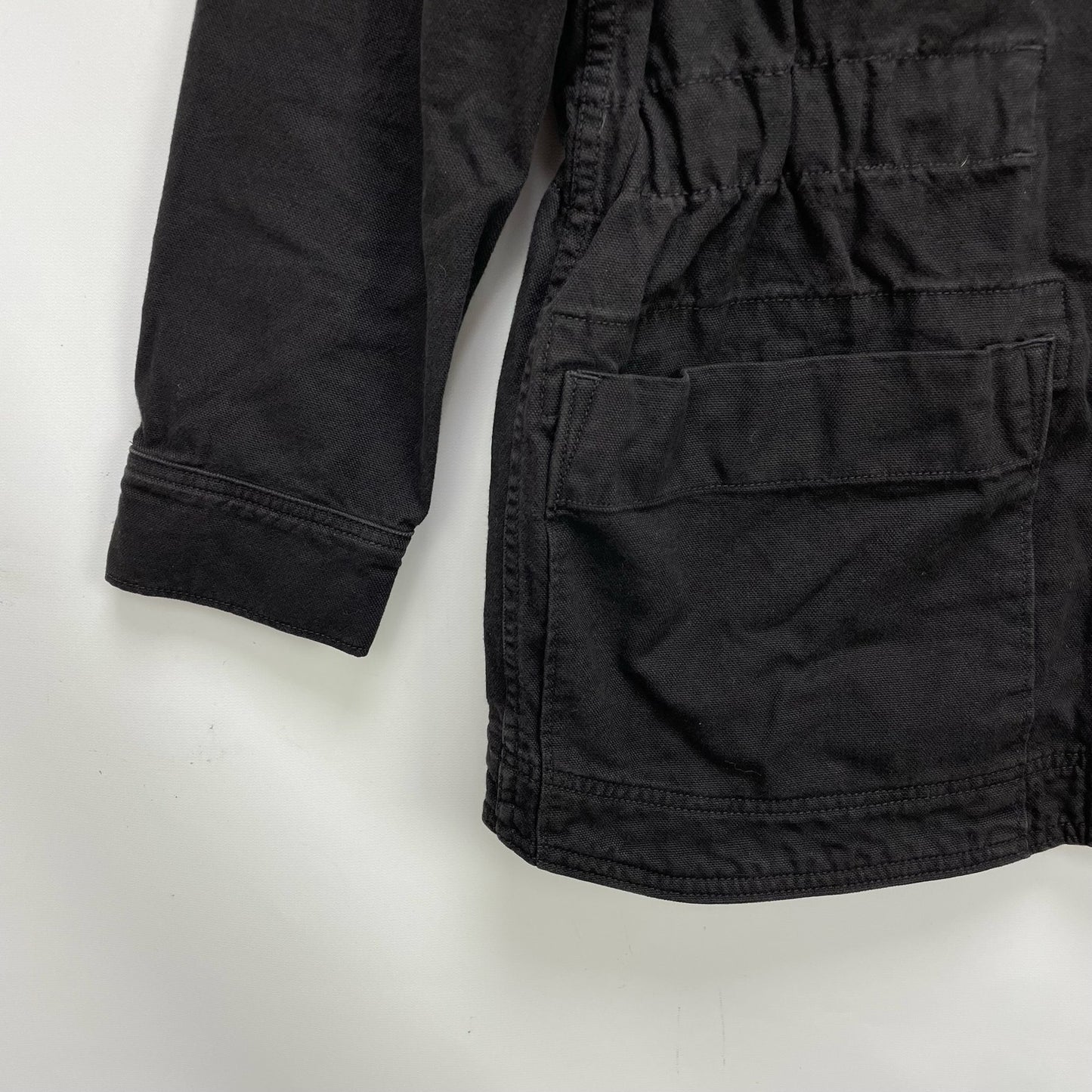 Everlane Womens The Cinchable Chore Jacket XS Black Cotton Canvas NWT