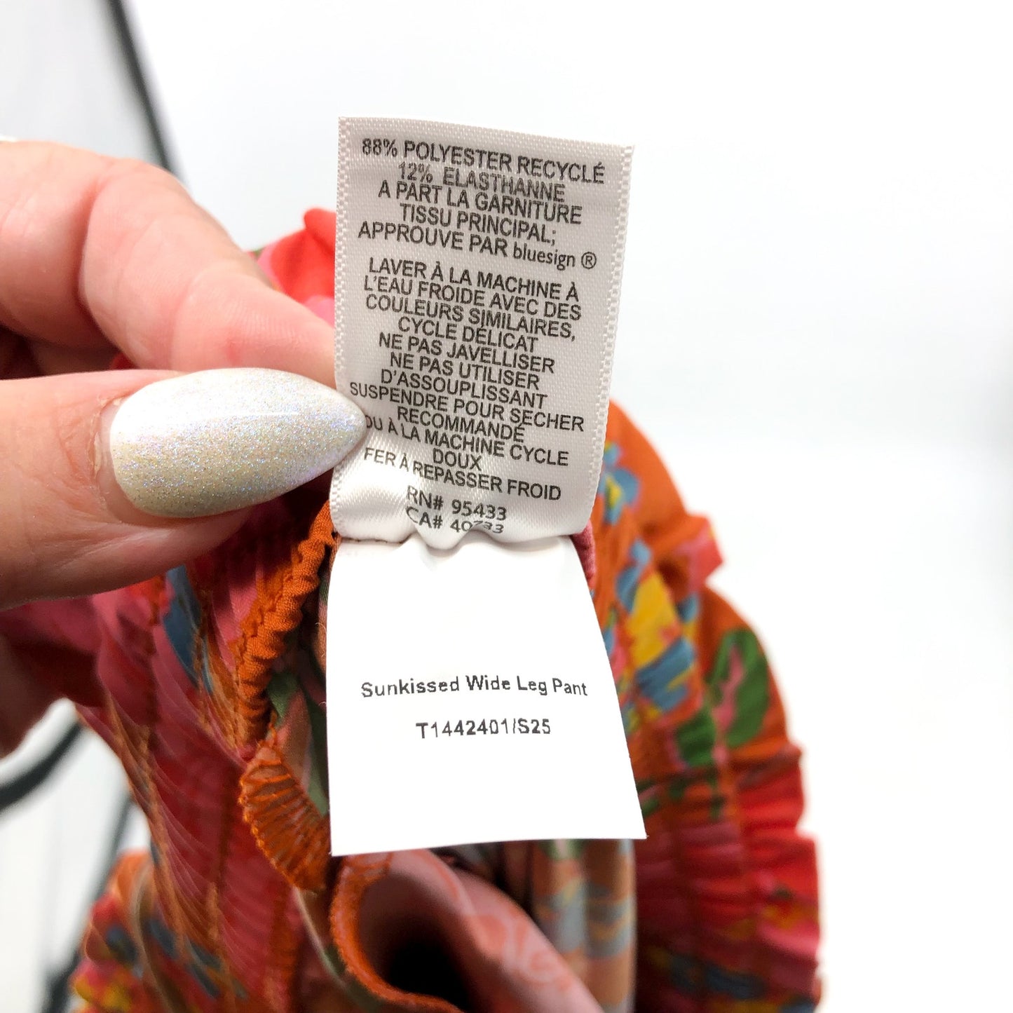 TOAD & CO Womens Sunkissed Wide Leg Pants Medium Red Persimmon Tulip Print NWT