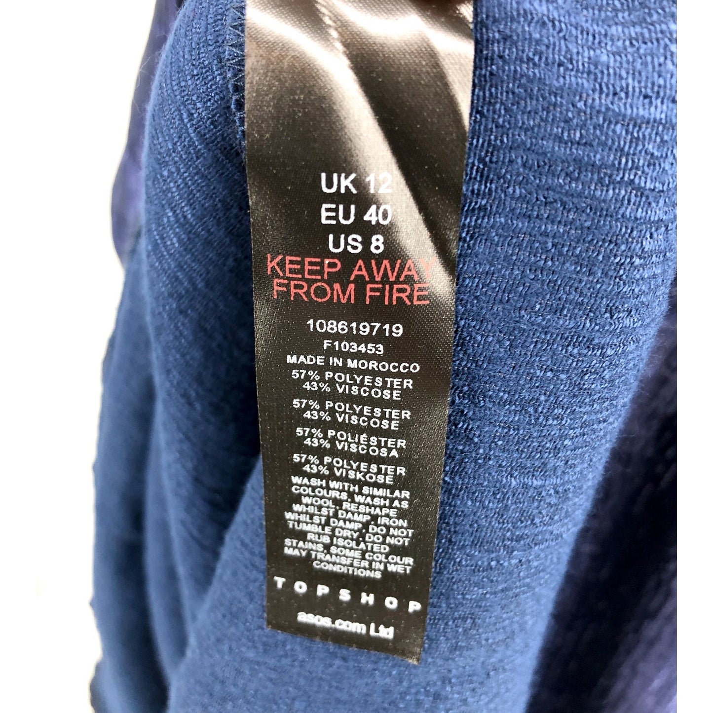 TOPSHOP Open Back Midi Dress Size 8 Midnight Blue Textured Jacquard Boho NWT