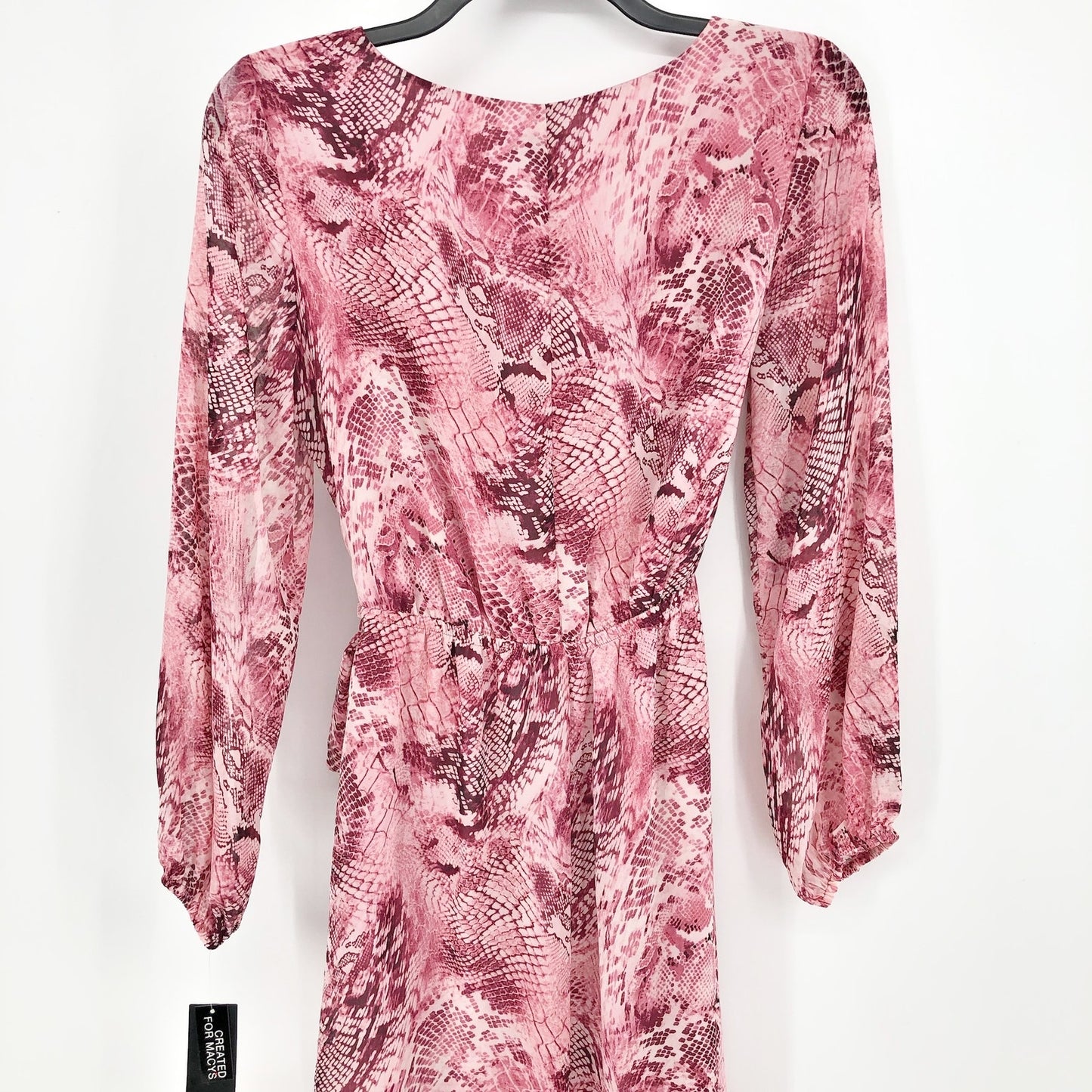 INC International Concepts Maxi Dress Size 10 Pink Chiffon Snake Print NWT