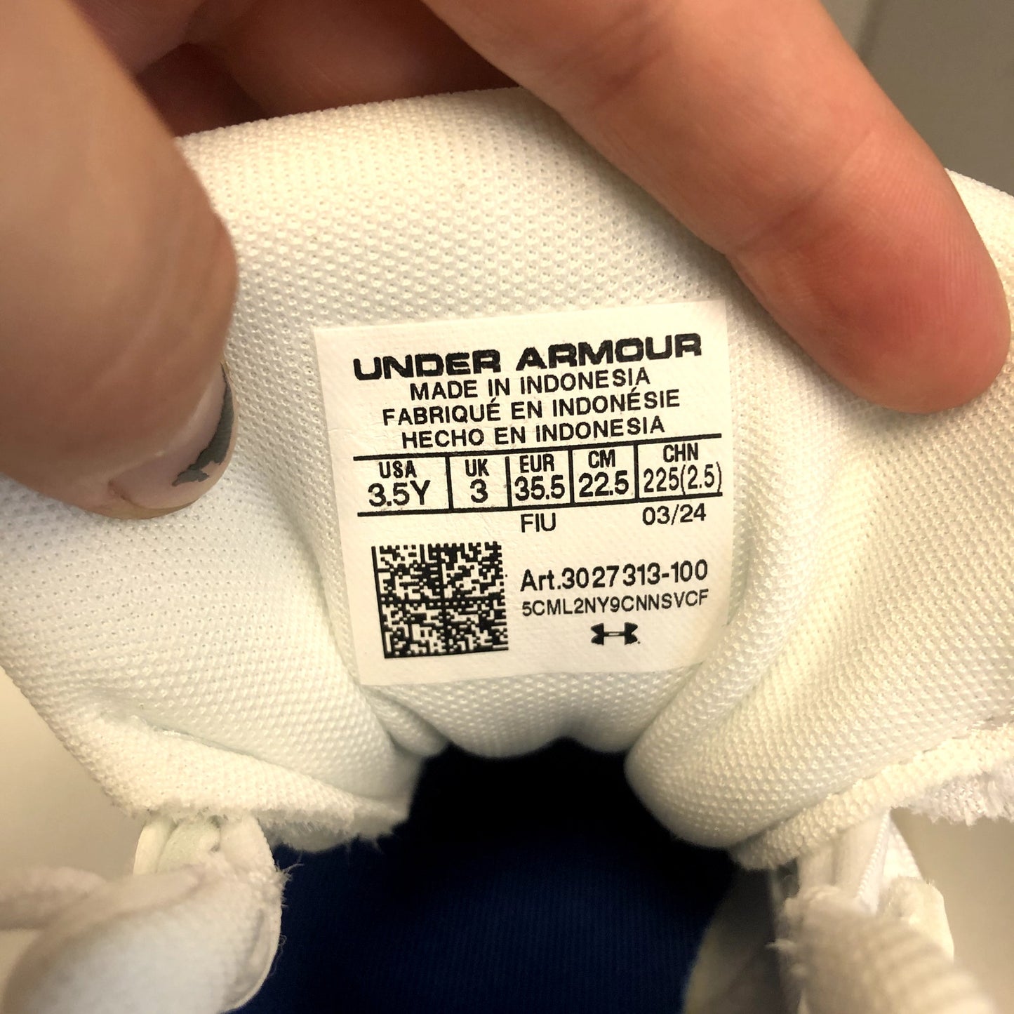 Under Armour Boys Spotlight Fran RM 4 TX Football Cleats 3.5 Red White Blue NWOB