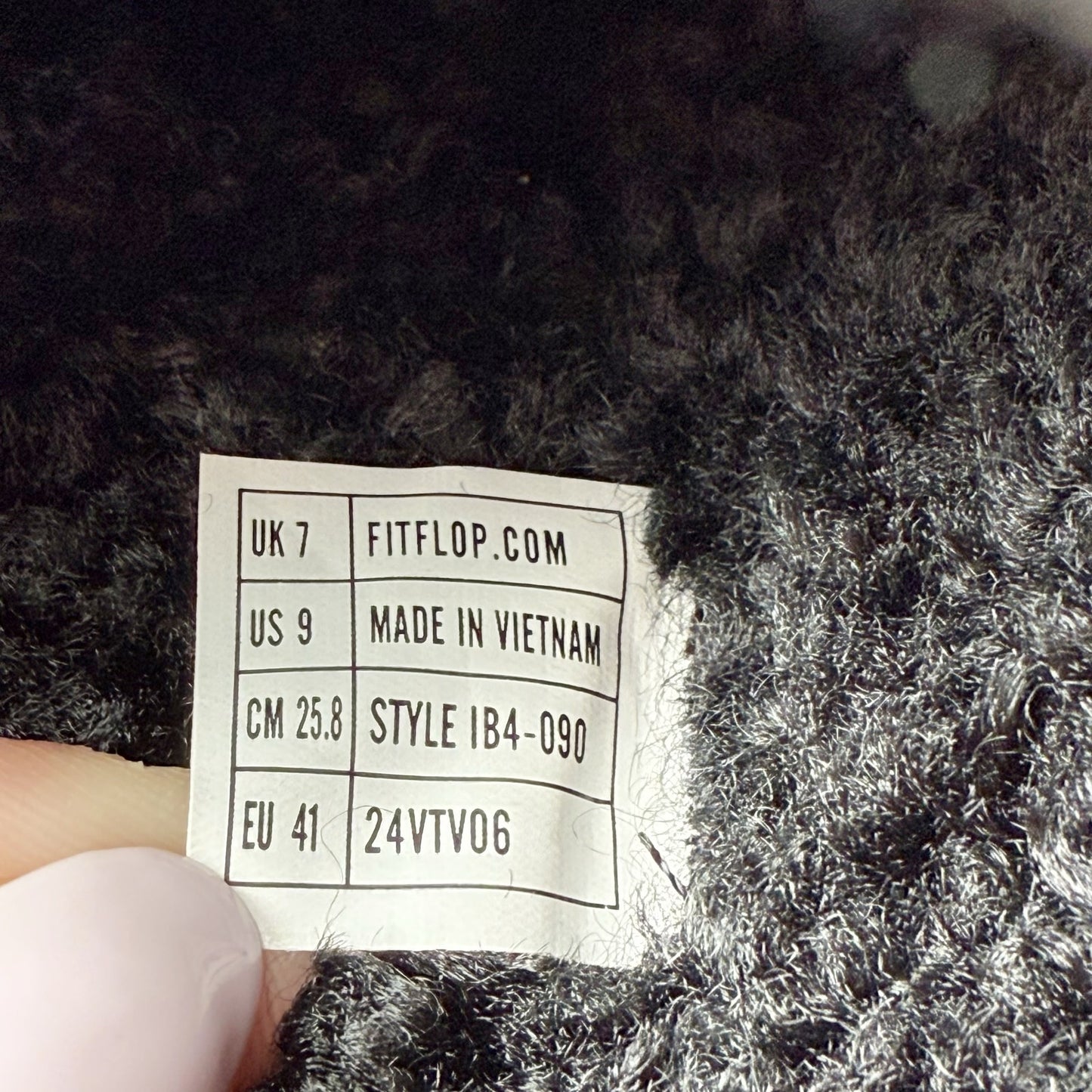 FitFlop Womens Iqushion D-Luxe Padded Teddy Mules US 9 Black Fleece NIB