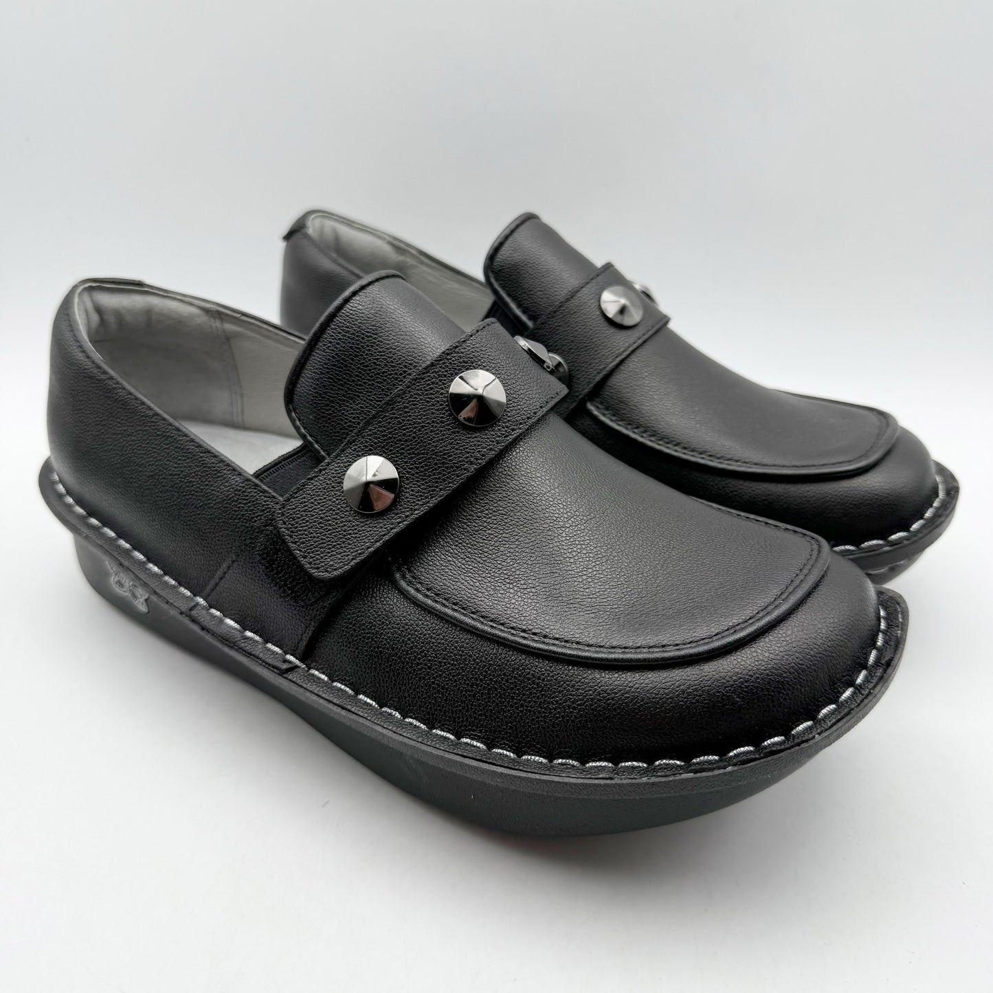 Alegria Womens Ericka Slip On Shoes EU 38 US 8-8.5 Black Leather NIB