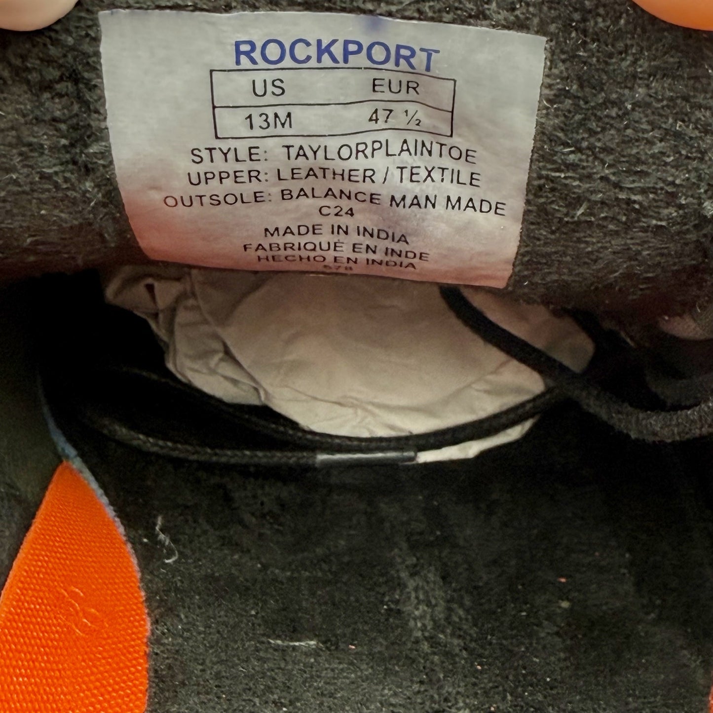 Rockport Mens Taylor Plain Toe Shoes US 13 M Black Leather Waterproof NIB