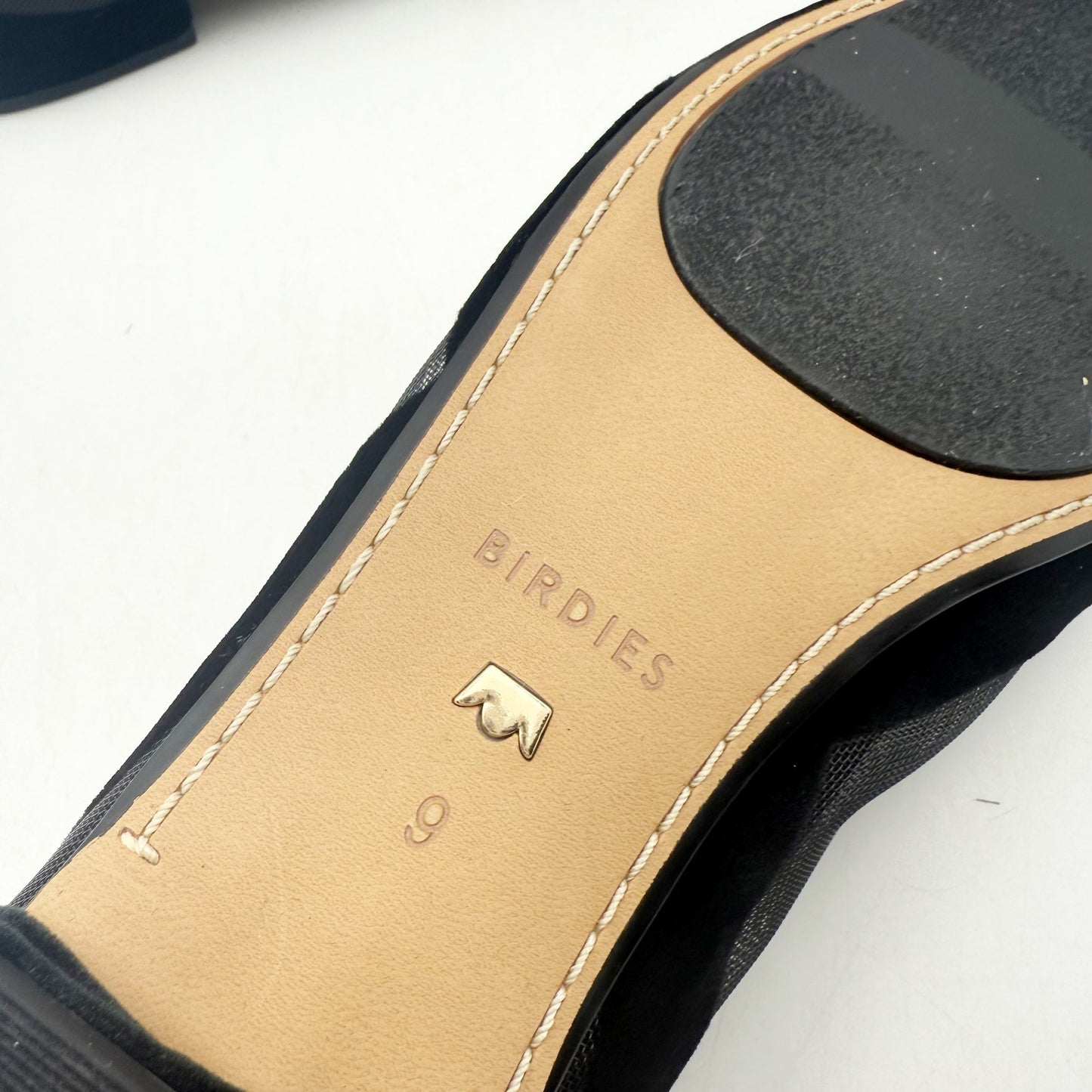 Birdies Womens The Goldfinch 15 Ballet Flat US 9 Black Suede Pointed Toe NIB