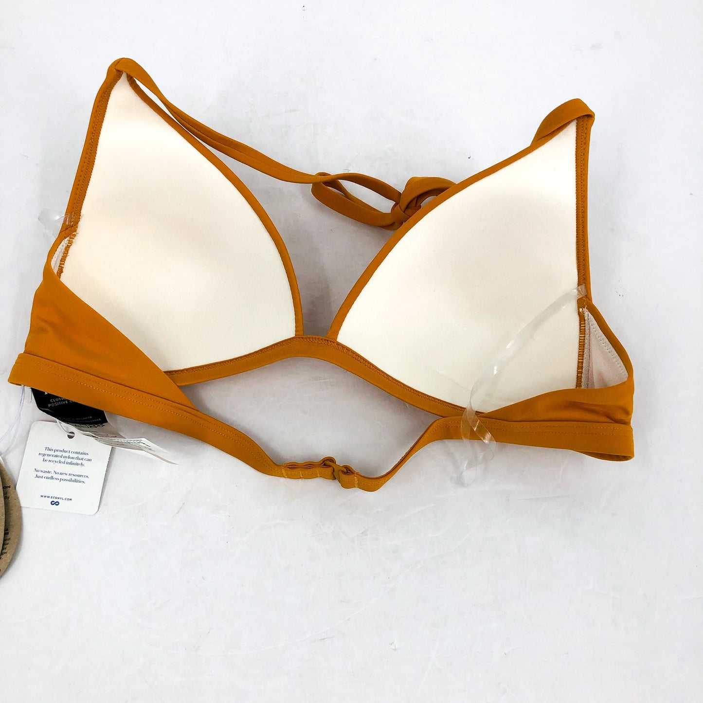 PRANA Women's Lexie Halter Bikini Top Size XS Gold Deep Solstice UPF 50+