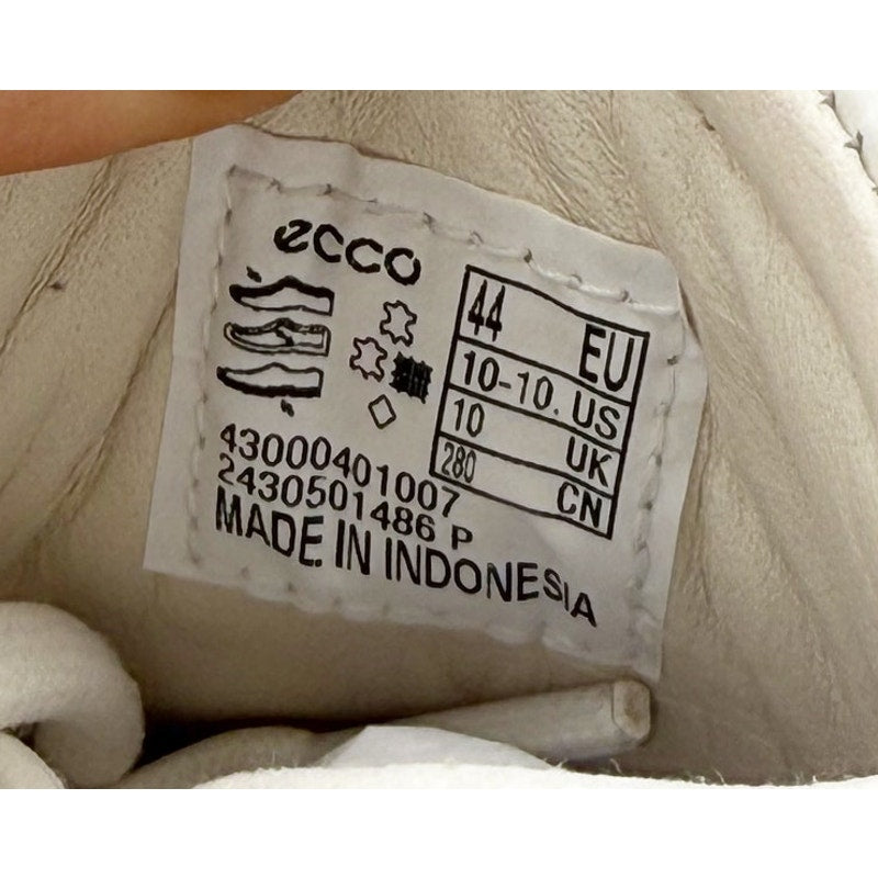 ECCO Mens Soft 7 Low Sneakers EU 44 US 10-10.5 White Leather Lace up NIB