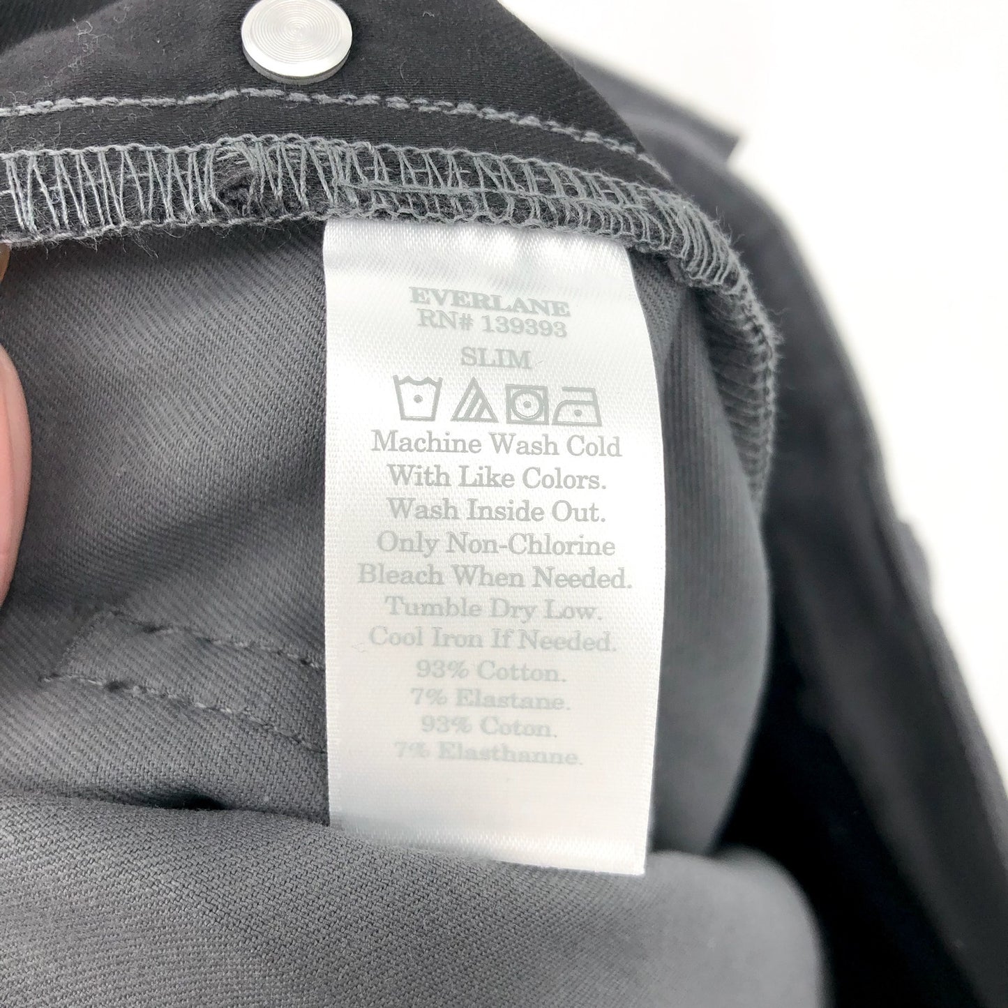 EVERLANE Mens Performance Slim Chino Pants 32x30 Slate Grey Uniform Stretch NWT