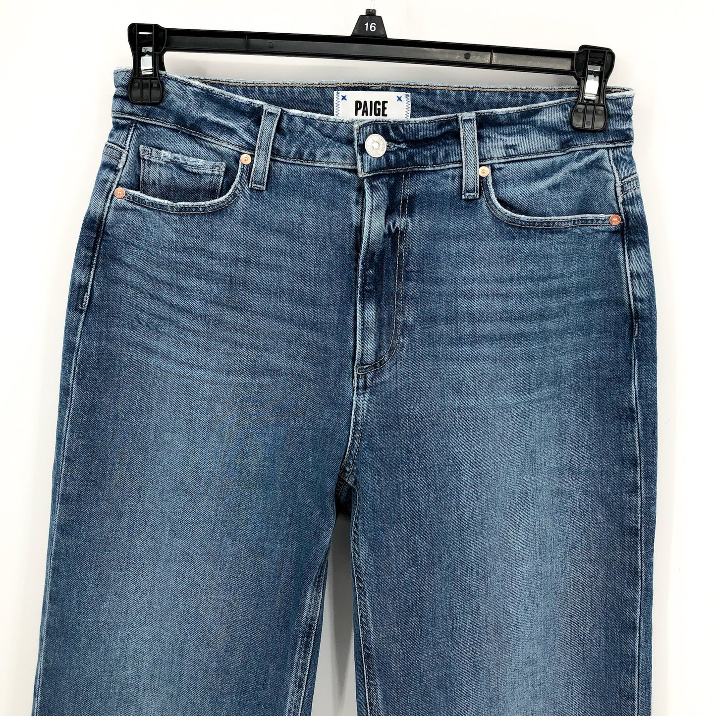 PAIGE Women's Leenah Wide Leg Jeans Size 28 US 6 Blue Soulful High Rise Slim NWT