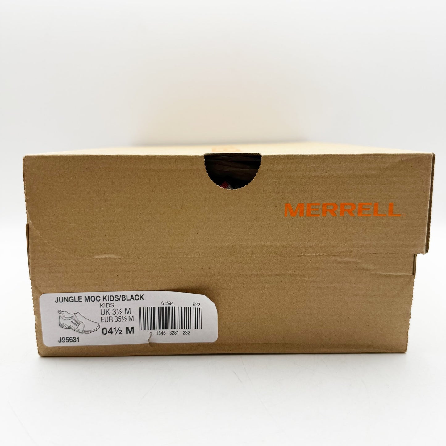 Merrell Kids Jungle Moc Sneaker Size US 4.5 EU 35.5 Black Suede Slip On Shoe NIB