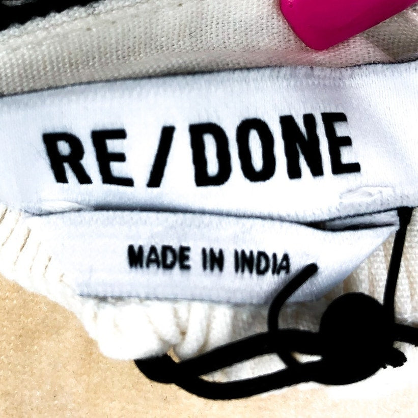 RE/DONE Victorian Cut Off Blouse Vintage Ivory MEDIUM