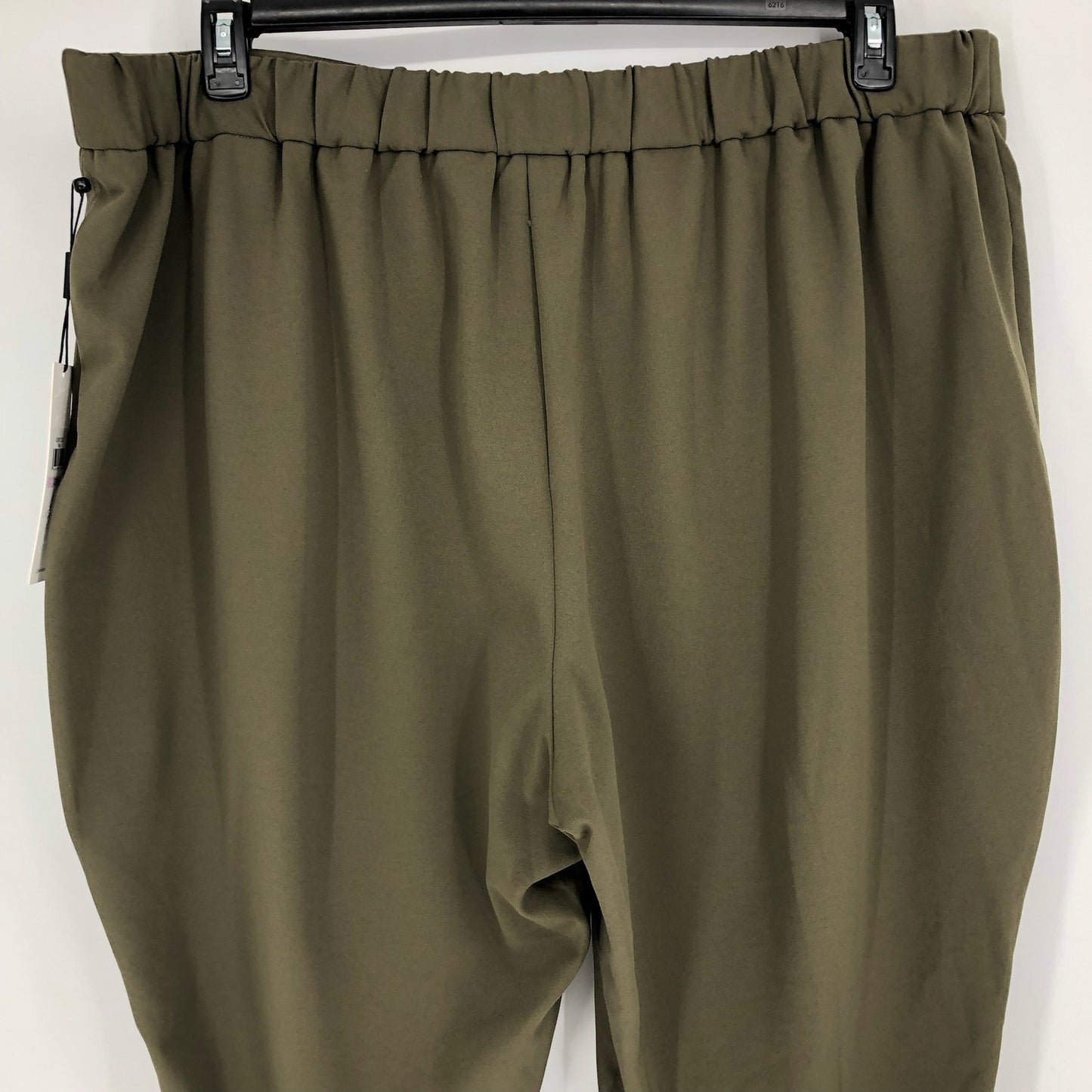 CALVIN KLEIN Women Mid-Rise Pull-On Slim Straight Pants Green 22W