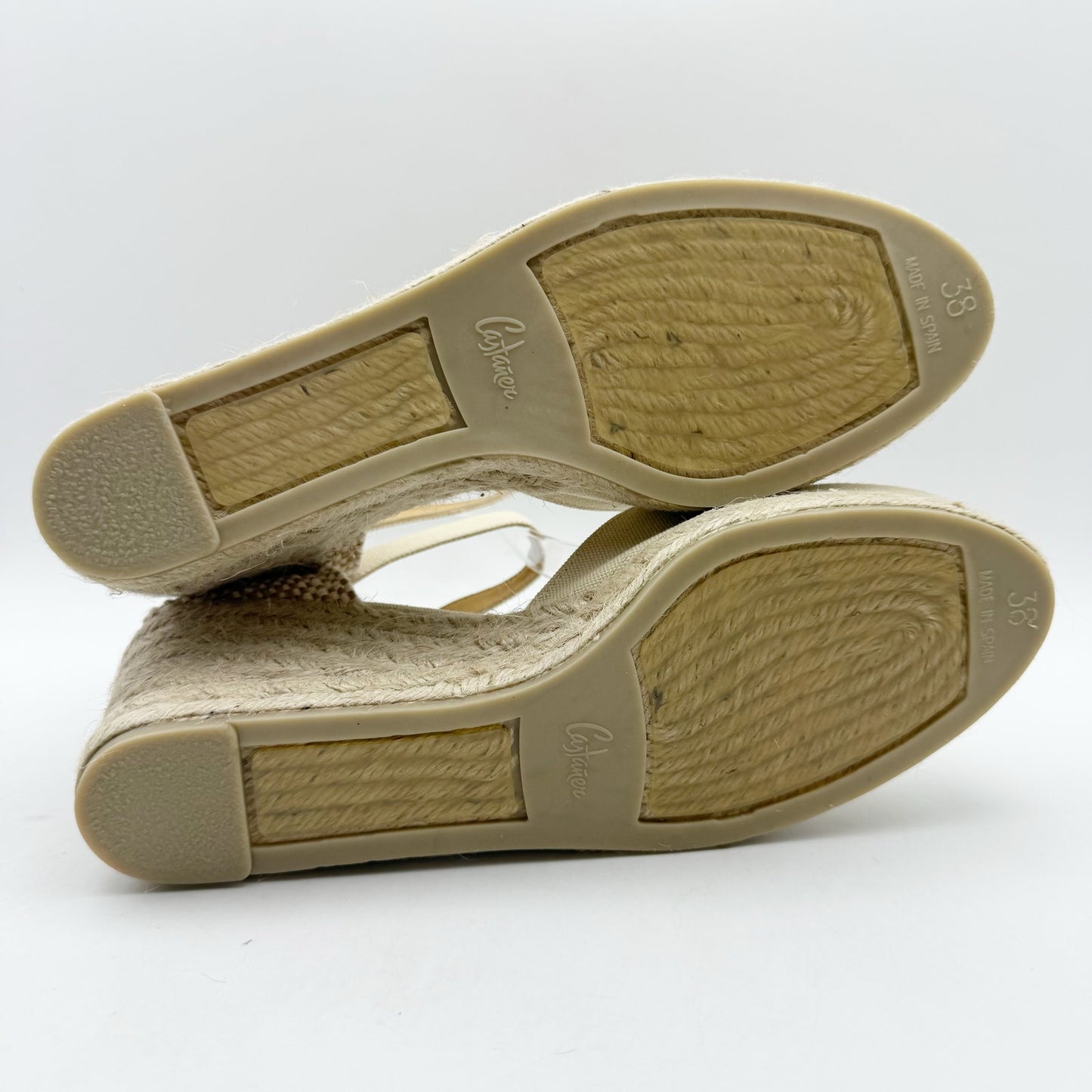 CASTANER Womens Carina 80 Wedge Sandal US 7.5 EU 38 Tan Leather Lining NIB