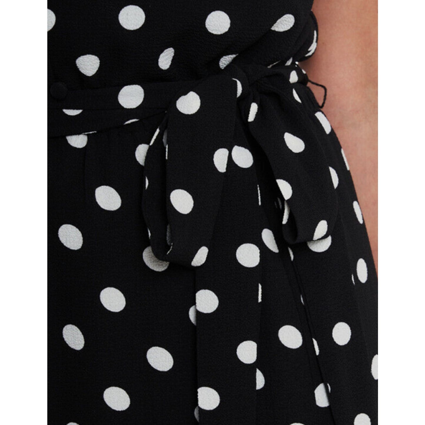 CECE Women's Polka Dot Midi Dress 12 Black White