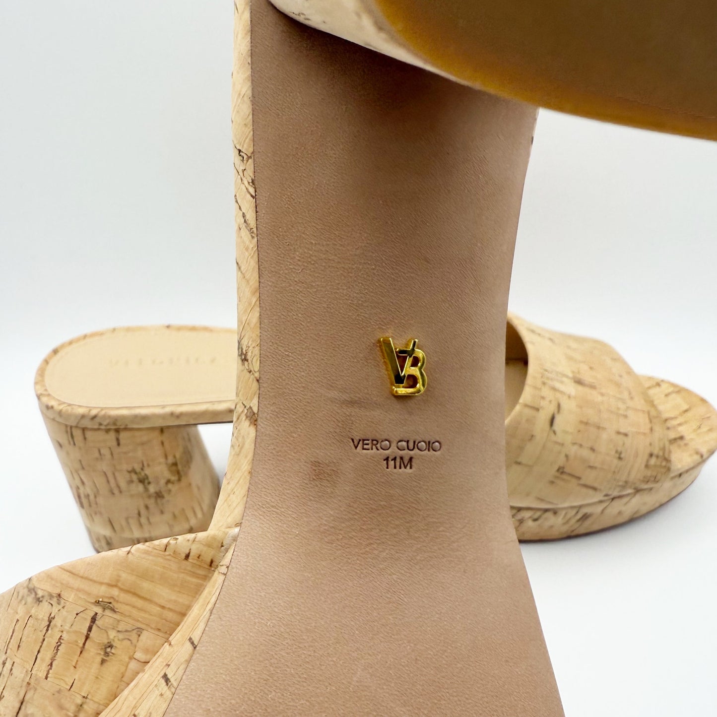 Veronica Beard Womens Dali Cork Heels US 11 M Tan Leather Cork Platform NIB