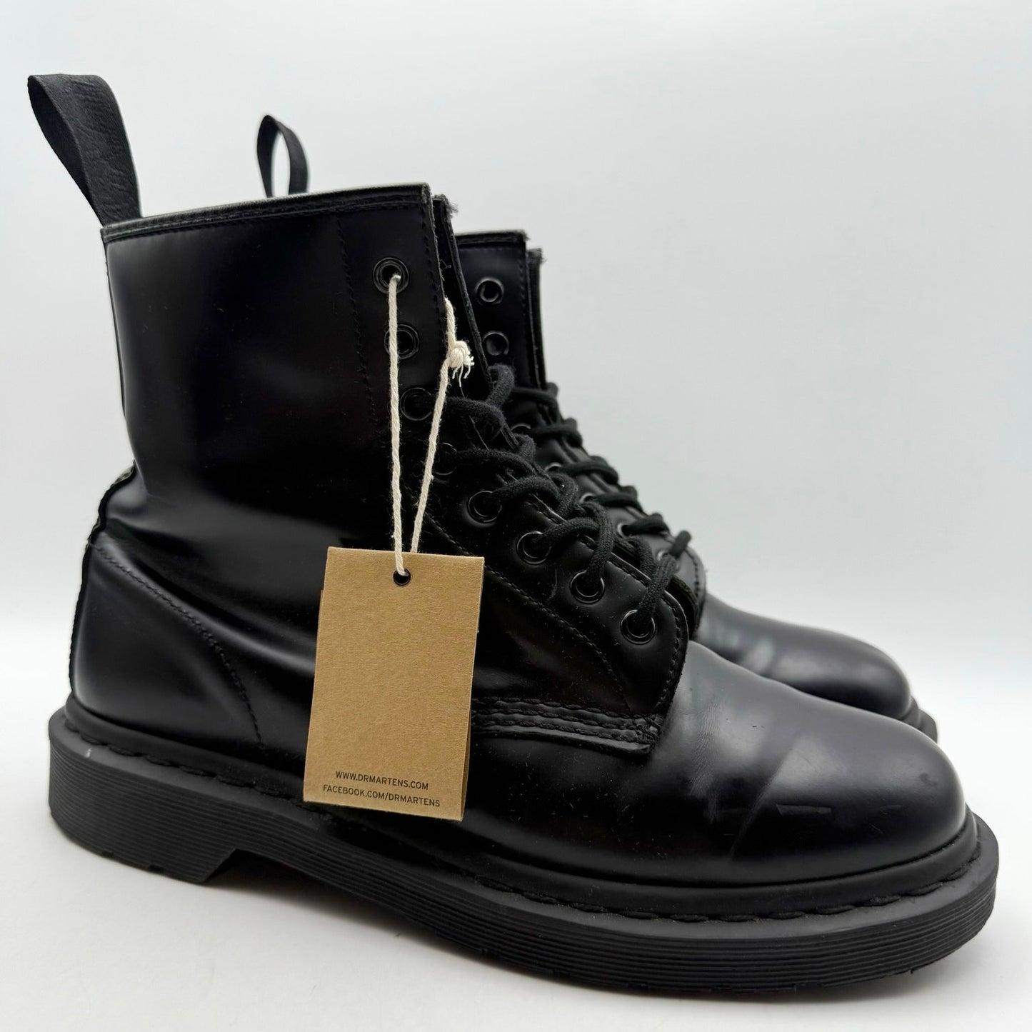 Dr. Martens Womens 1460 Mono Lace Up Boots US 10 EU 42 Black Smooth Leather NIB