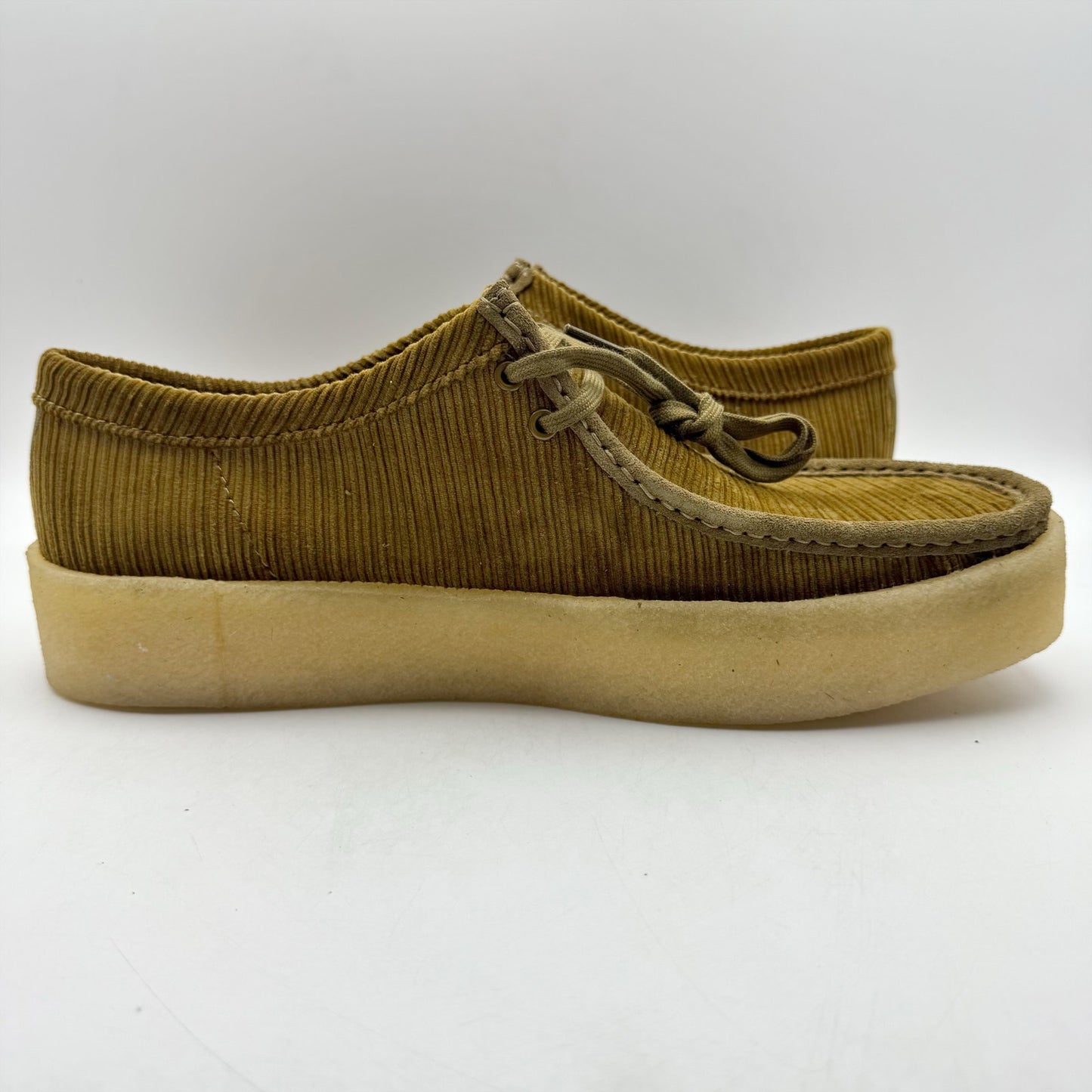 Clarks Mens Wallabee Cup Moccasin Loafers US 13 M Tan Corduroy Nubuck NIB