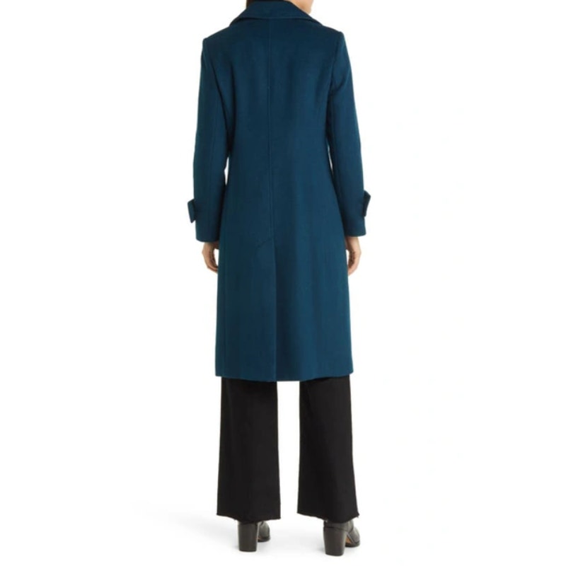 SAM EDELMAN Women's Longline Coat Size 16 Teal Blue Wool Blend NWT