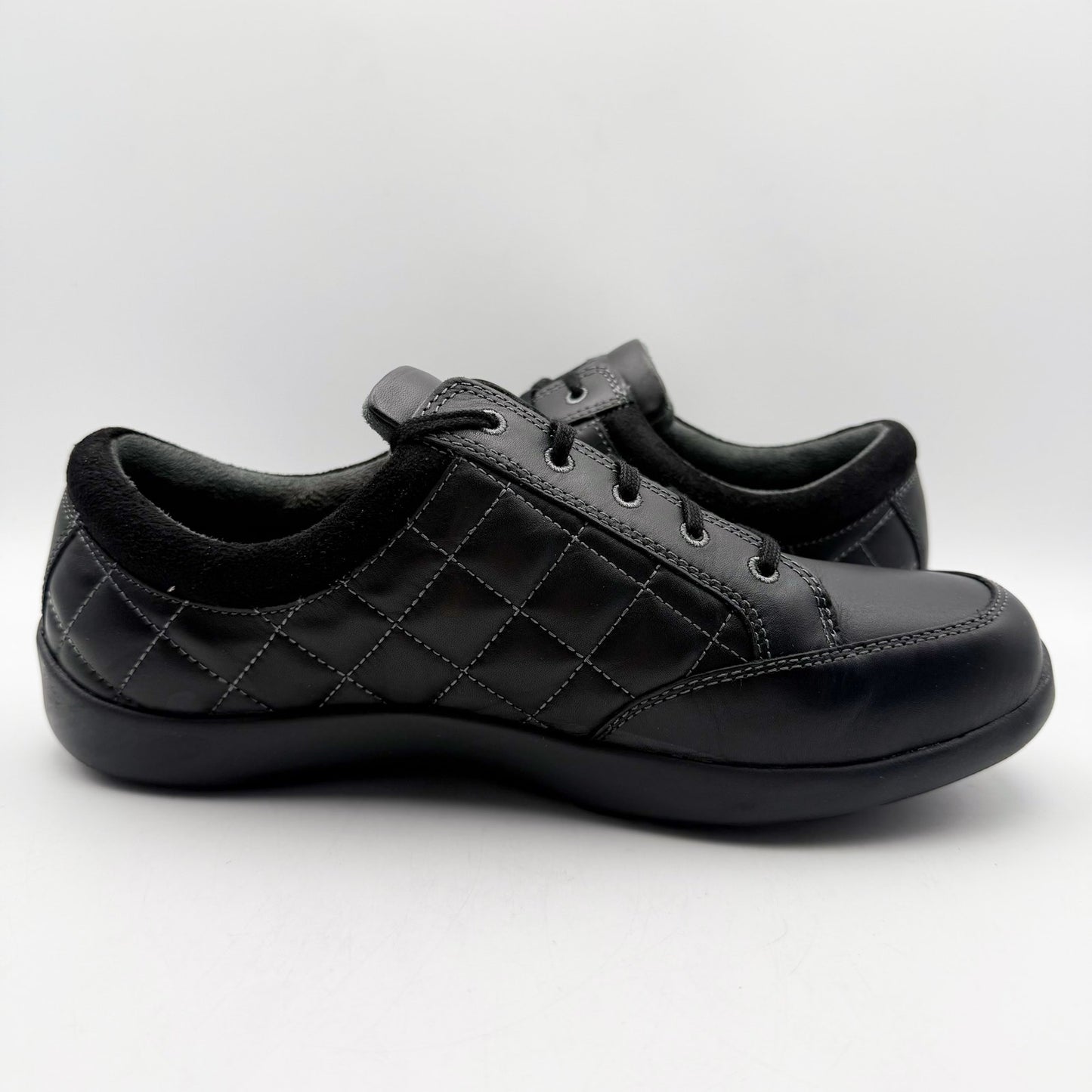 Anodyne Womens No. 75 Casual Sport Sneaker US 9.5 Wide EU 39.5 Black Leather