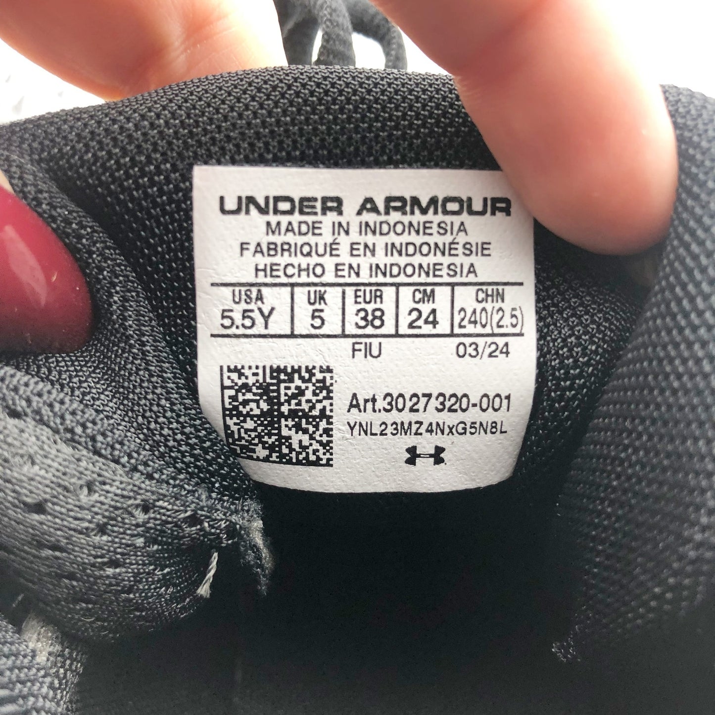 Under Armour Boys Spotlight Fran 4.0 Football Cleats Size 5.5 Black White NWOB