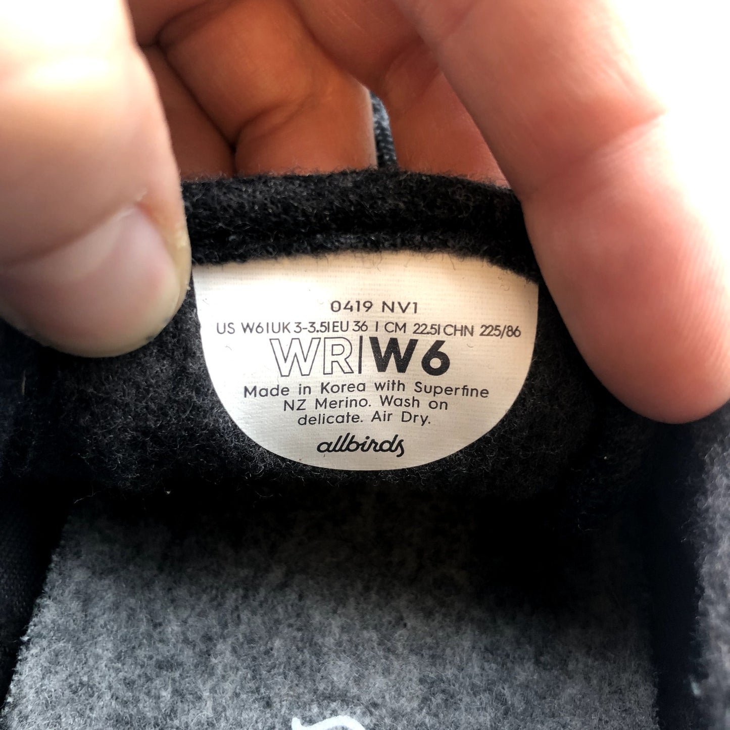 AllBirds Women's Wool Runners Tuke Jo Sneaker Size 6 Black