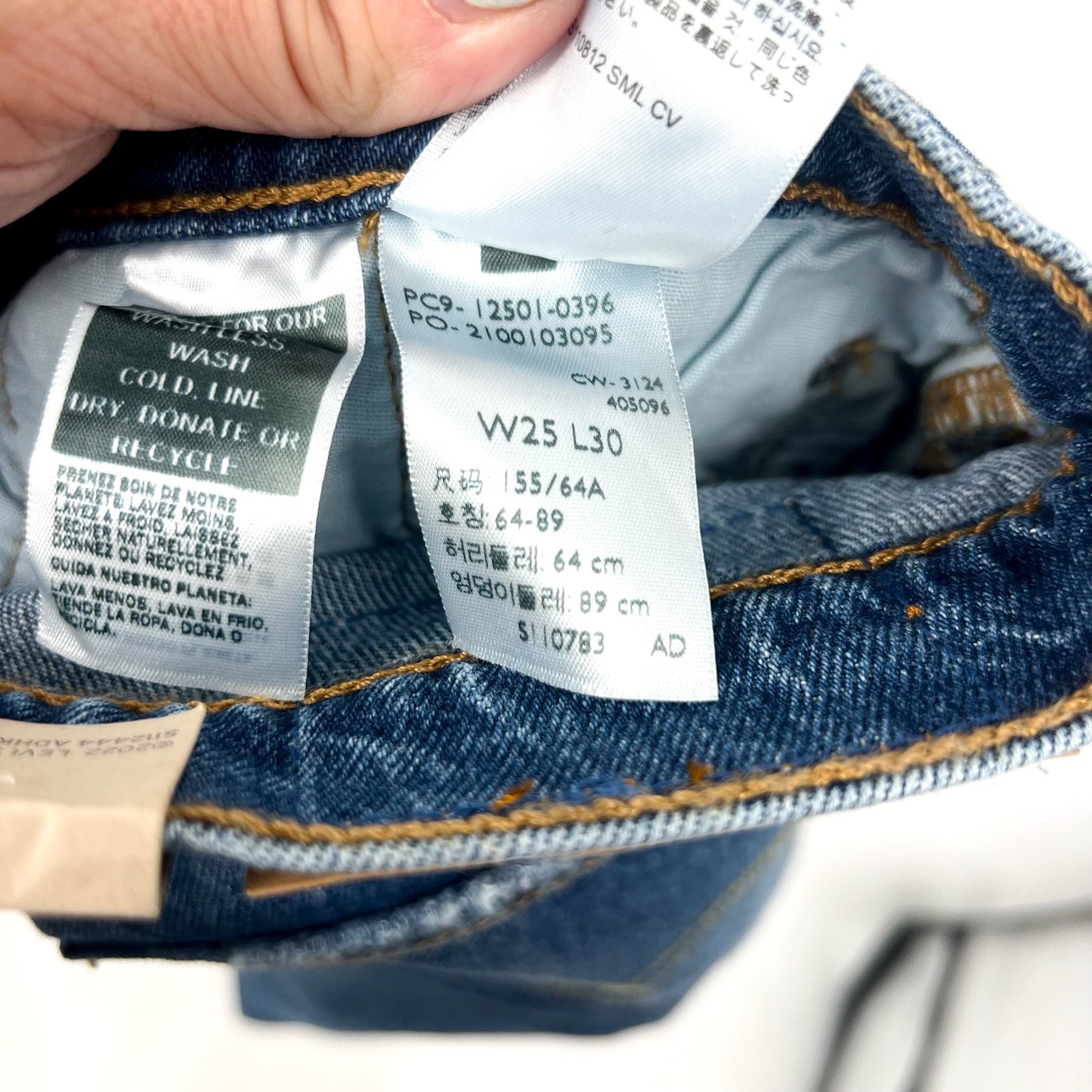 LEVI'S Women's 501 High Rise Straight Leg Jeans 25x30 Medium Blue NWT