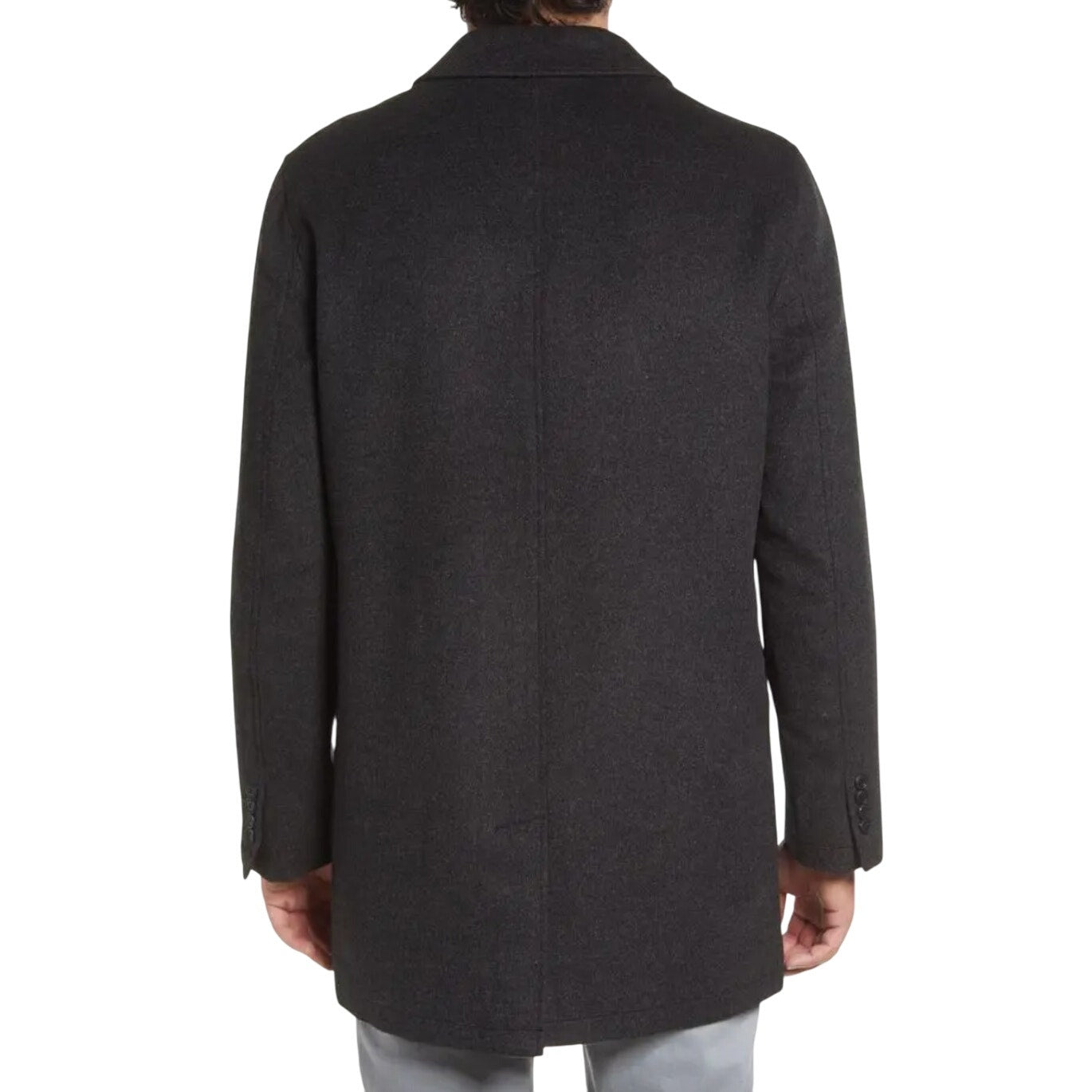 NORDSTROM Men's Russell Mac Wool & Cashmere Coat Grey Phantom Marl XL