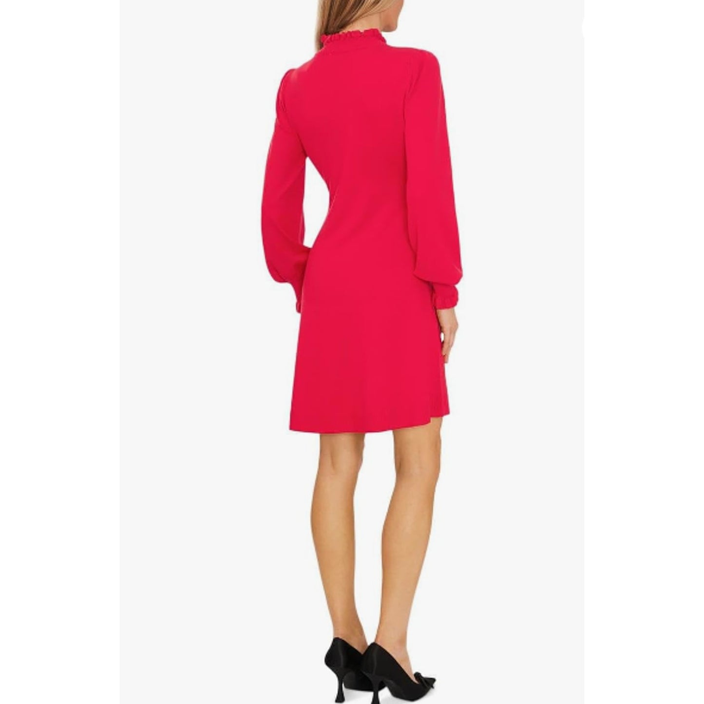 CECE Ruffled Sweater Dress Rich Magenta SMALL