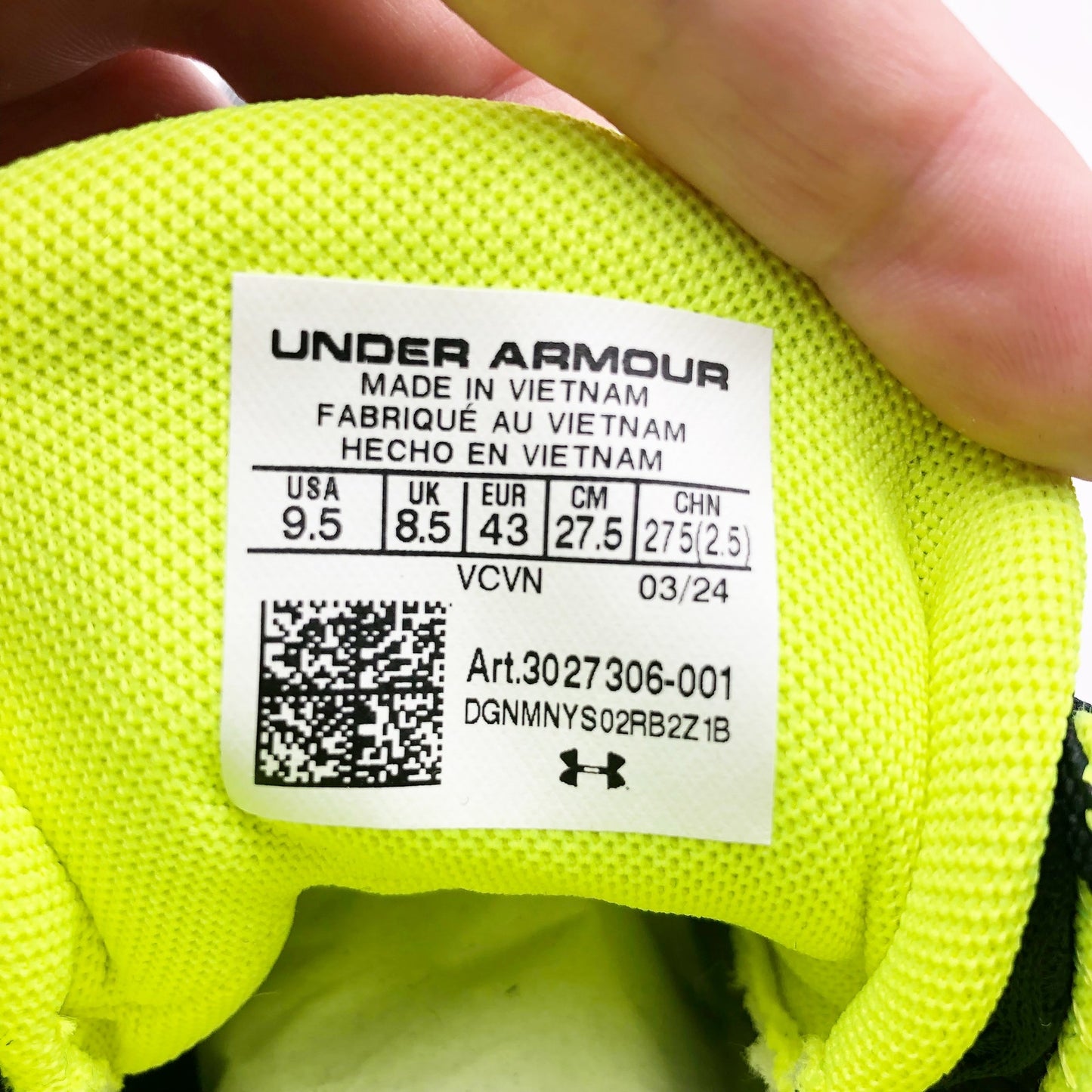 Under Armour Men's Highlight Hammer MC 2.0 Cleats Sz 9.5 Black White Green NWOB