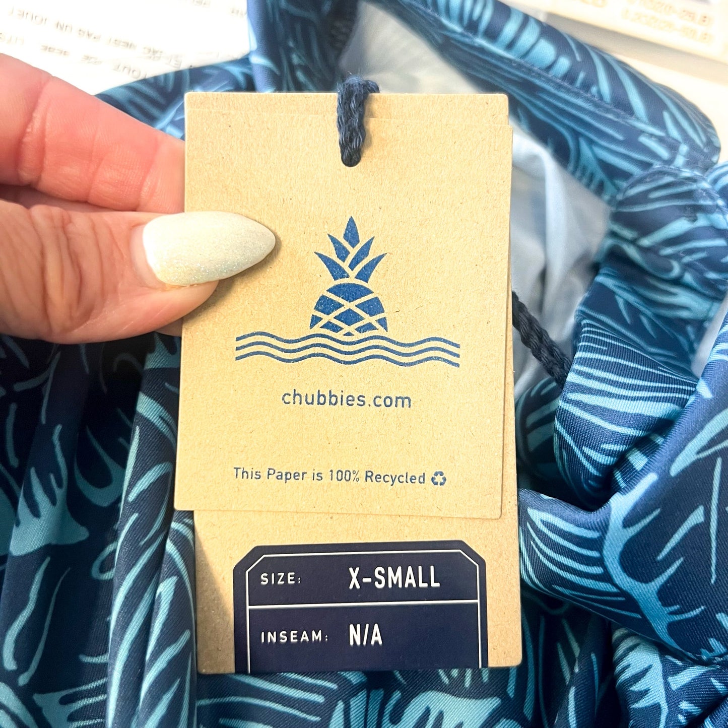 CHUBBIES Mens Performance Polo Shirt XS Navy Blue Dyed & True Print SS NWT