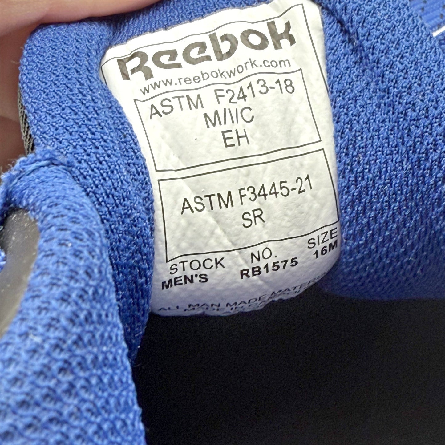 Reebok Work Mens Speed TR EH Composite Toe Sneakers US 16 M Blue Black SR NIB