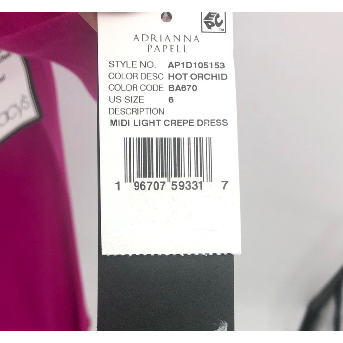 ADRIANNA PAPELL Women's Midi Dress Size 6 Pink Square-neck Light Crepe NWT