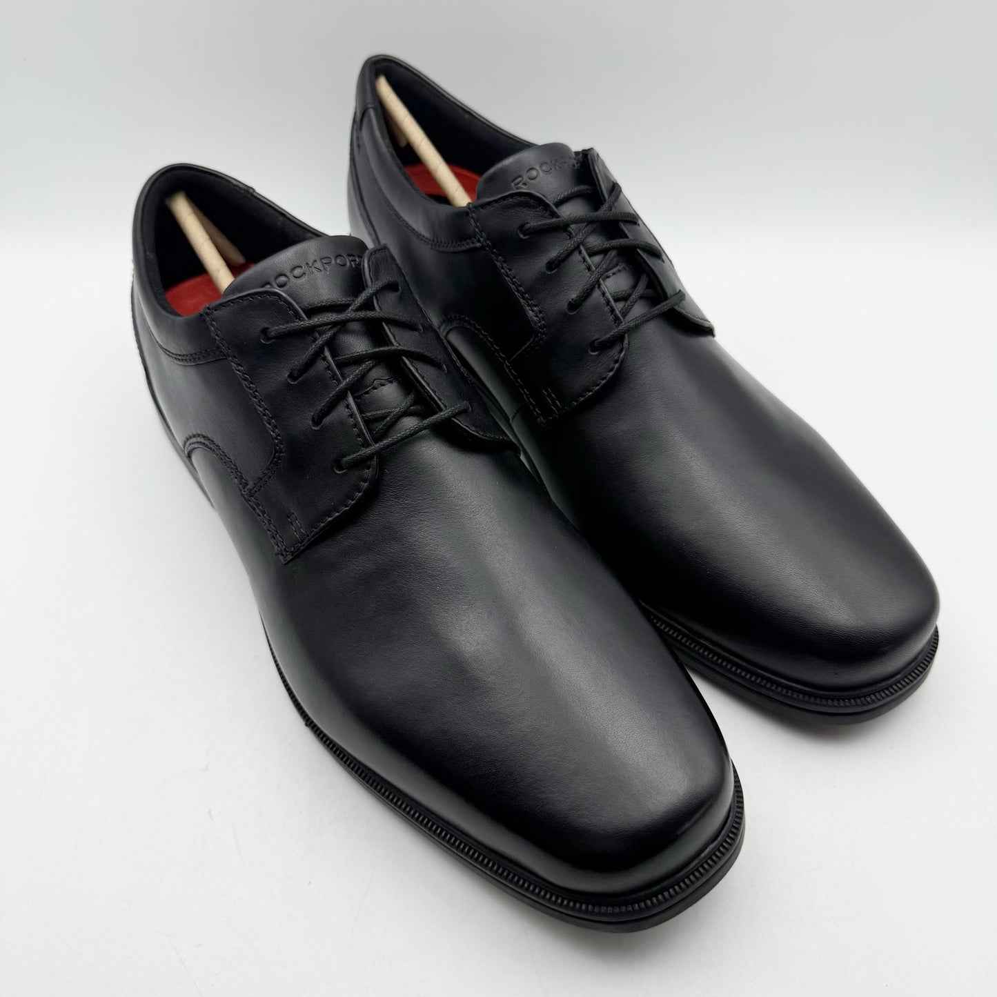 Rockport Mens Taylor Plain Toe Shoes US 13 M Black Leather Waterproof NIB