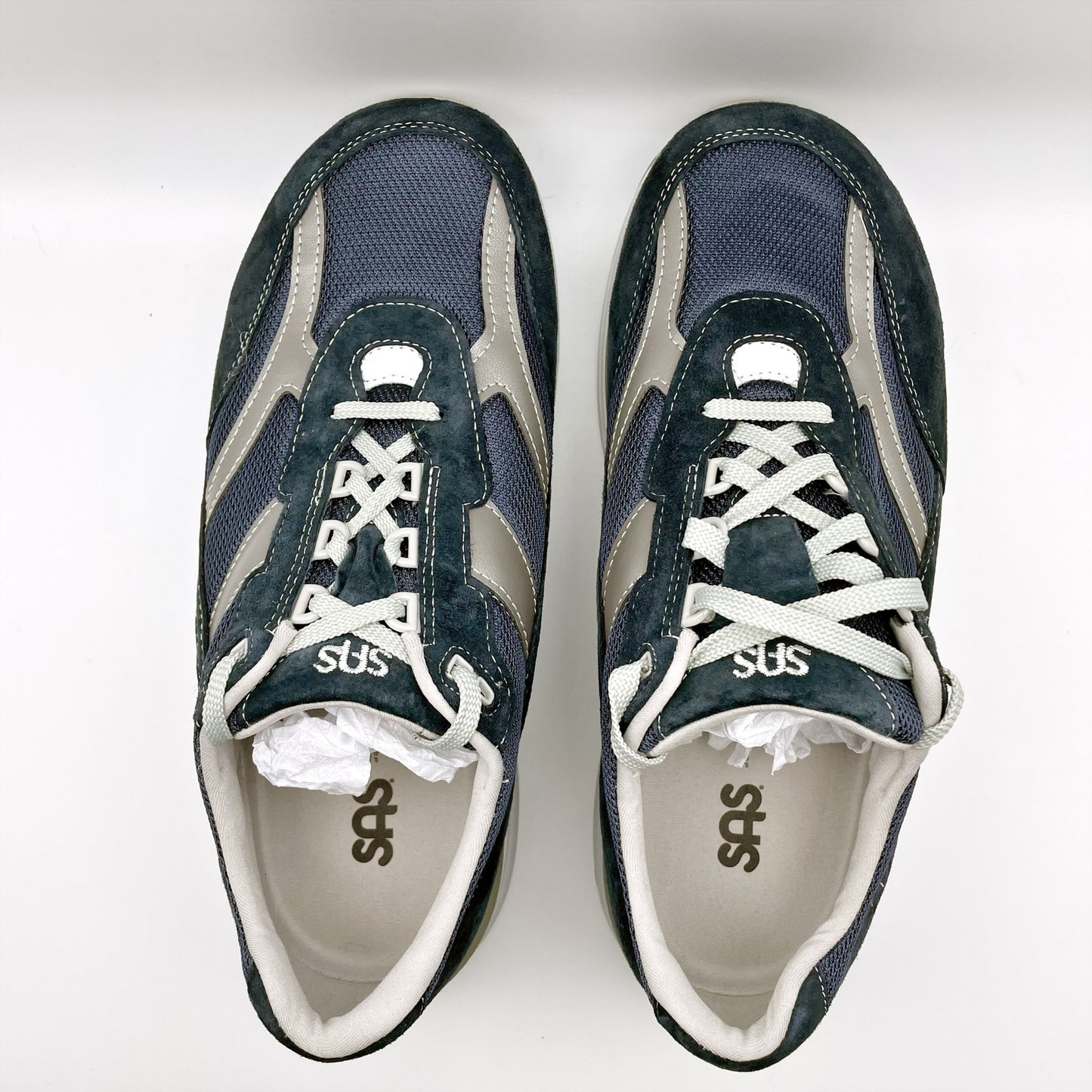 SAS Mens Journey Mesh Sneakers Size US 6.5 M Navy Blue White Suede NIB
