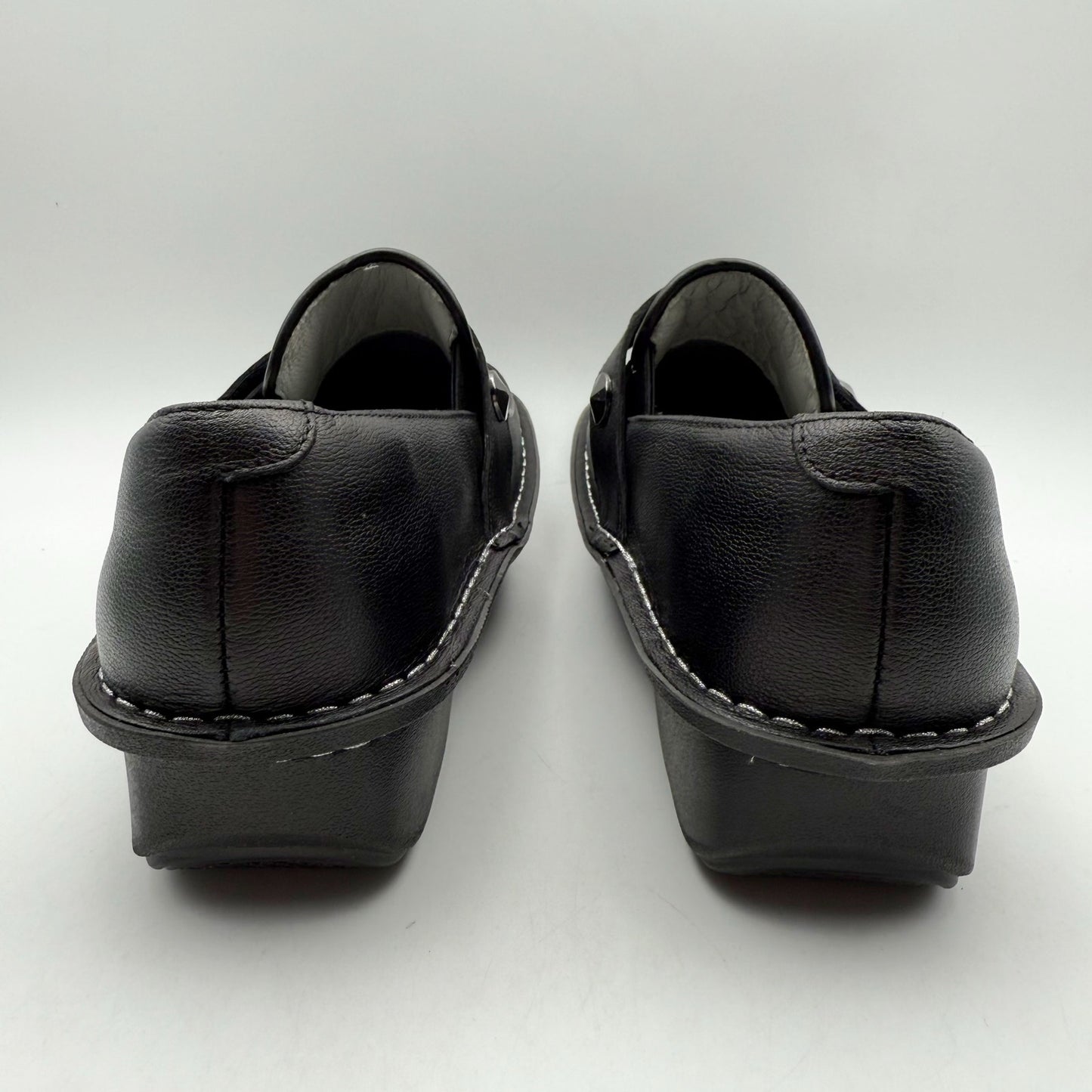 Alegria Womens Ericka Slip On Shoes EU 38 US 8-8.5 Black Leather NIB